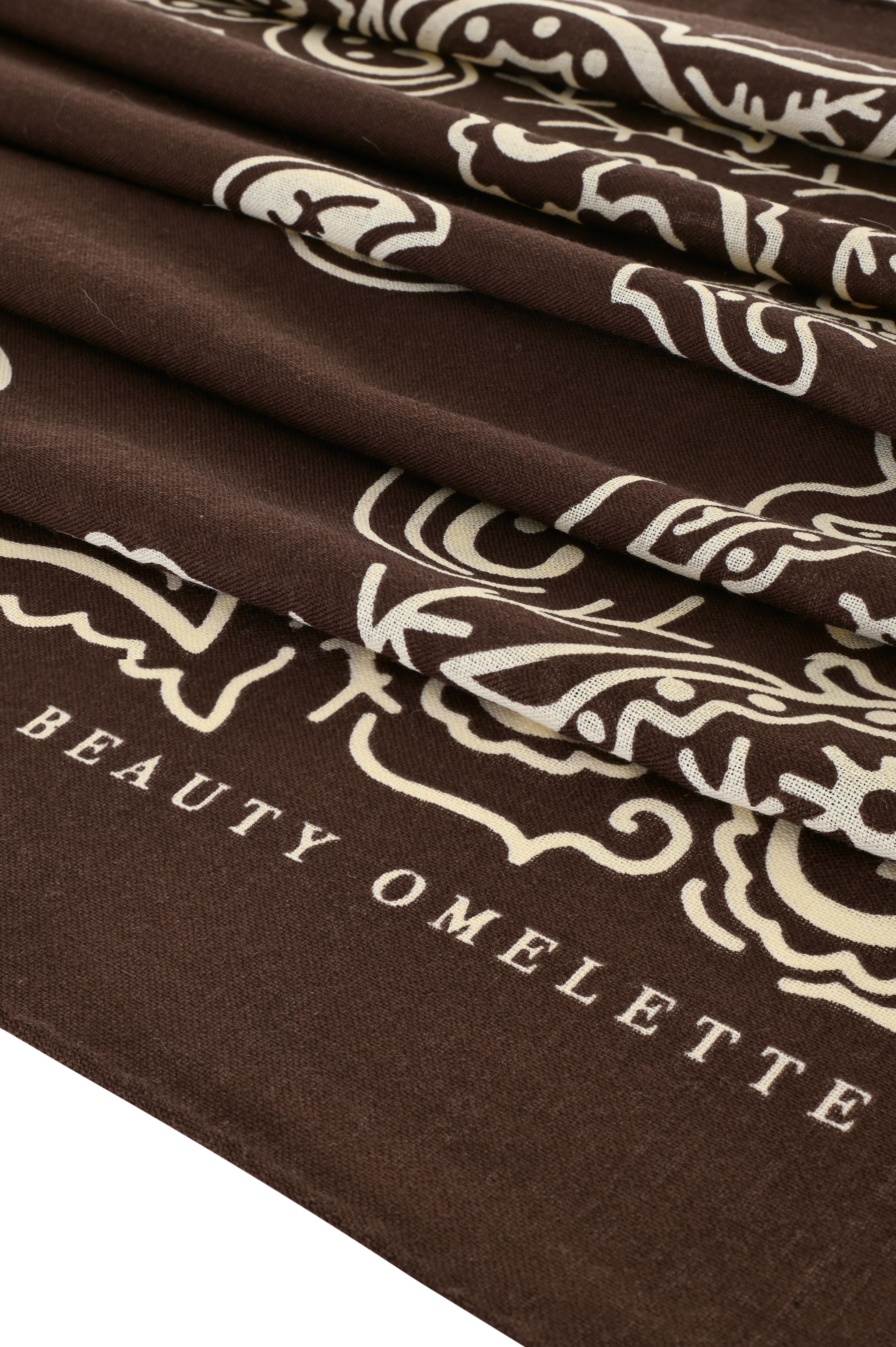 Kahverengi Şal Desen 140 x 140 Yün Şal