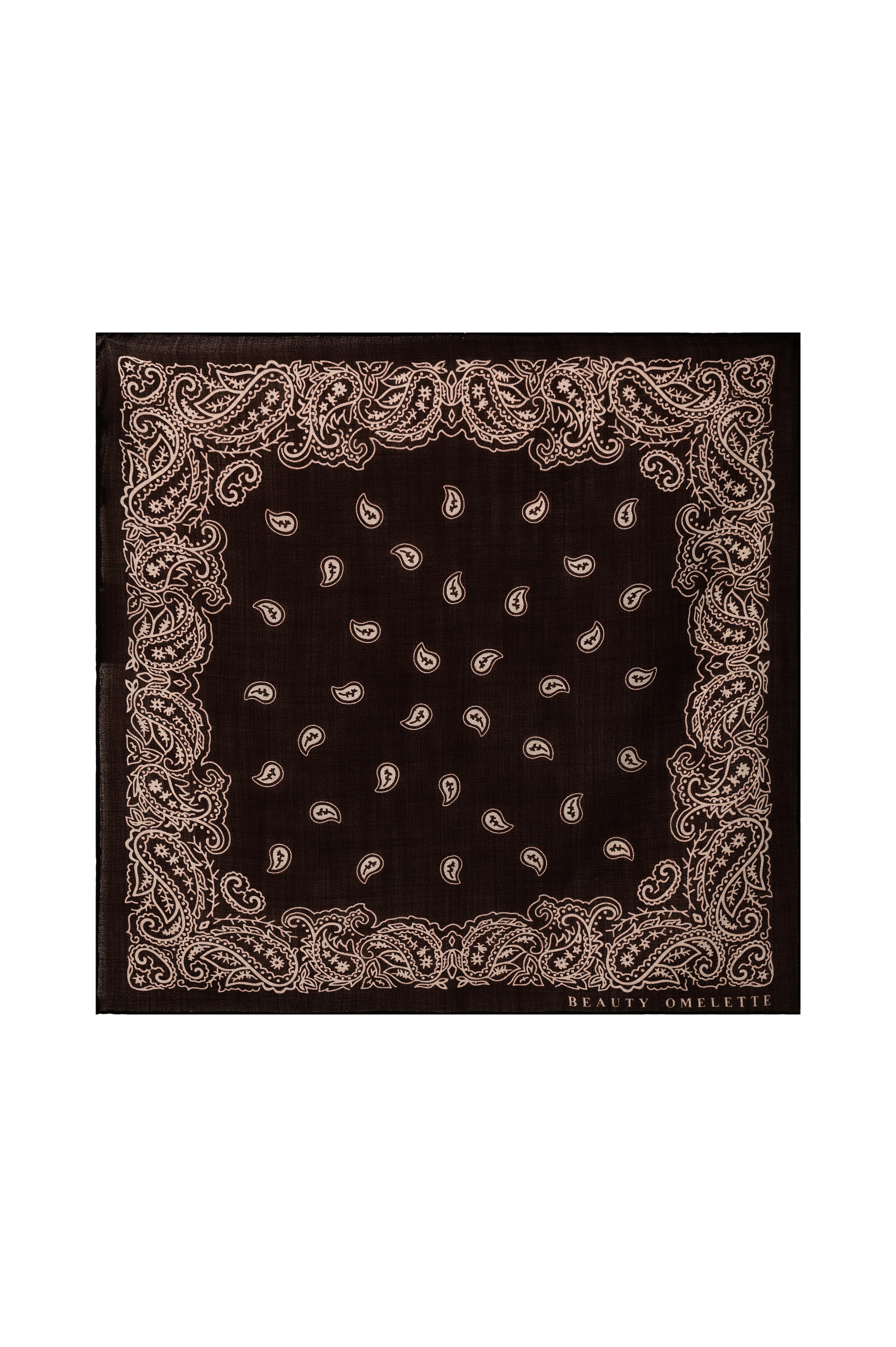 Kahverengi Şal Desen 55 x 55 Yün Fular