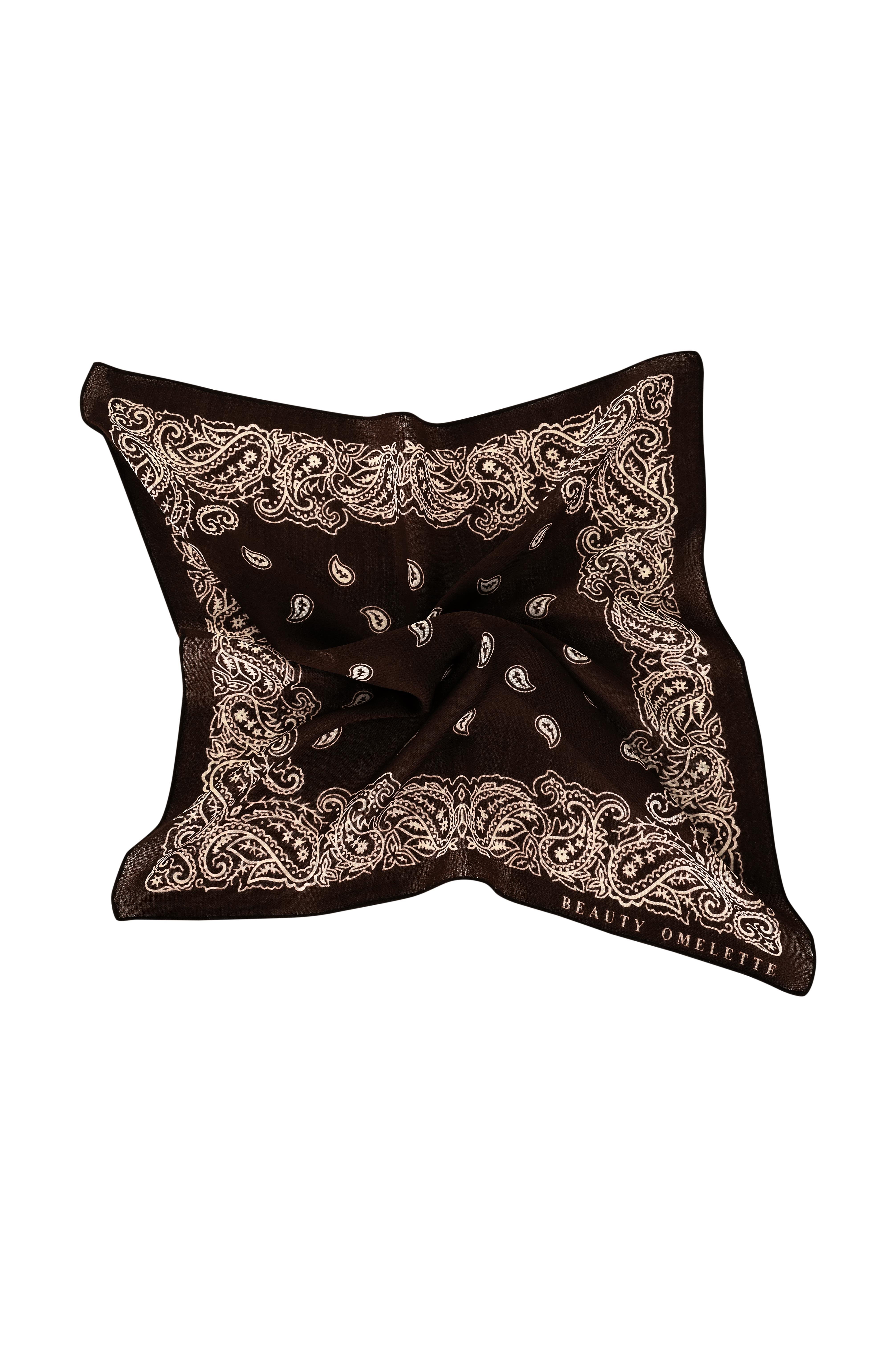 Kahverengi Şal Desen 55 x 55 Yün Fular
