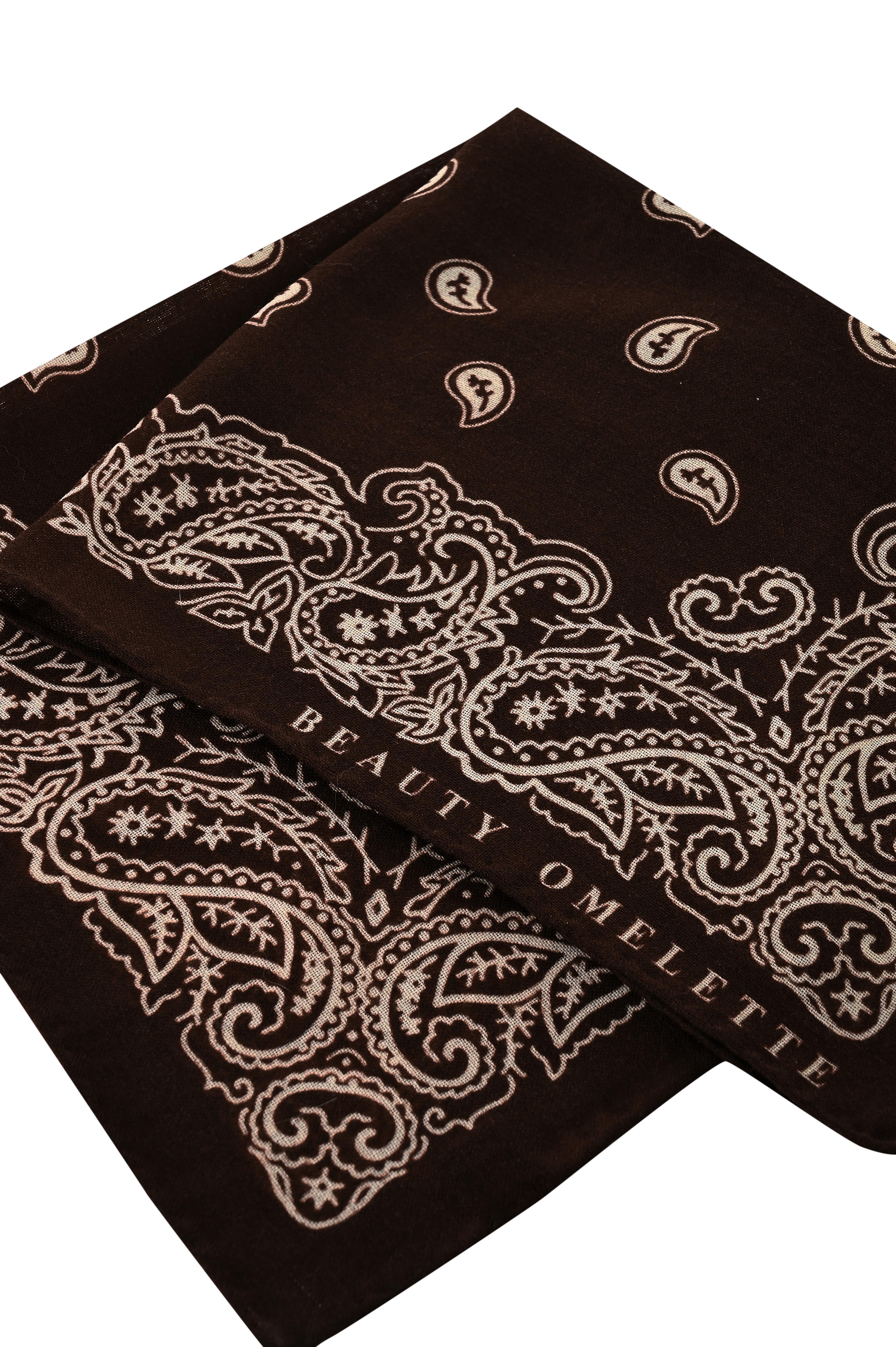 Kahverengi Şal Desen 55 X 55 Yün Şal