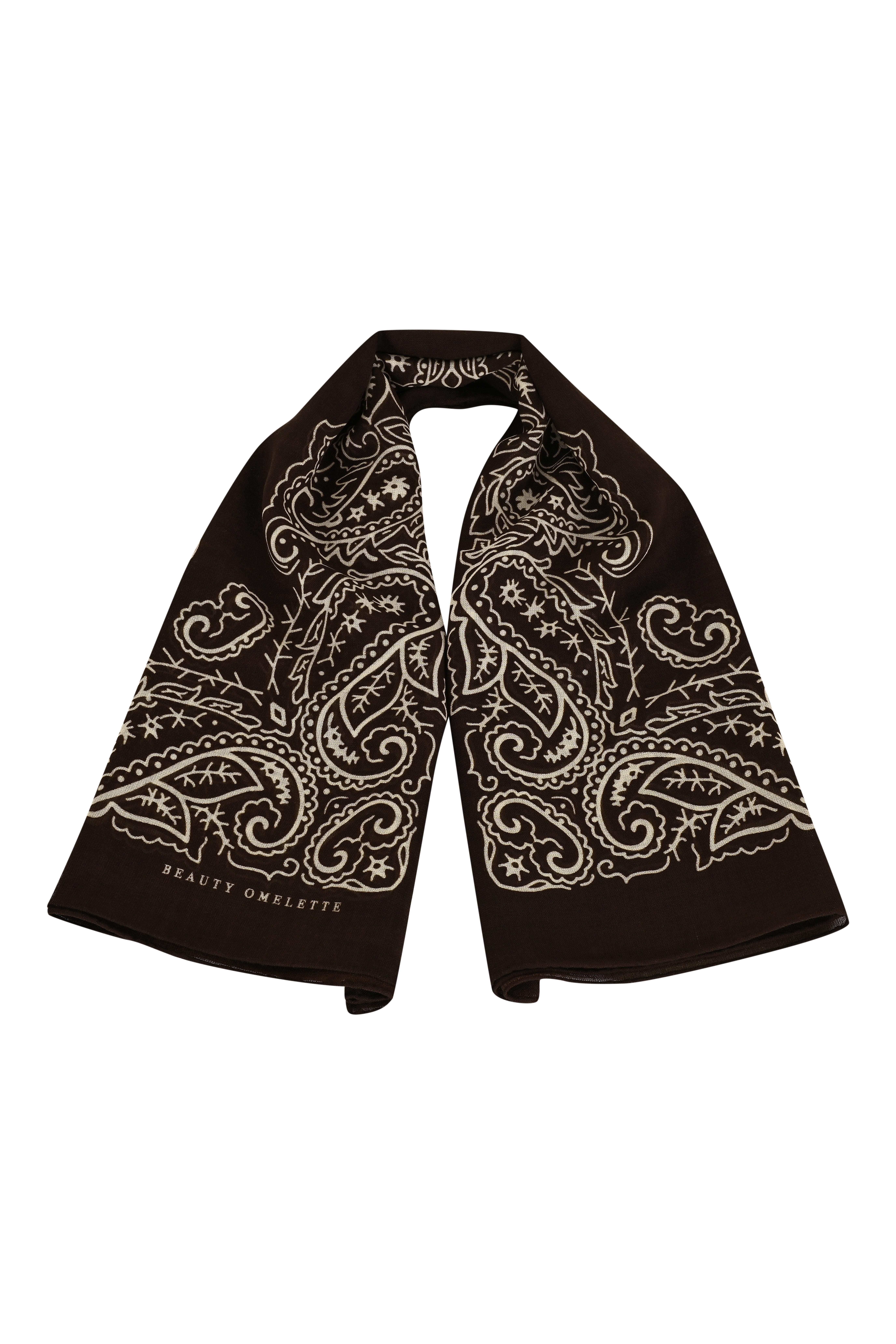 Kahverengi Şal Desen 92 X 92 Yün Şal