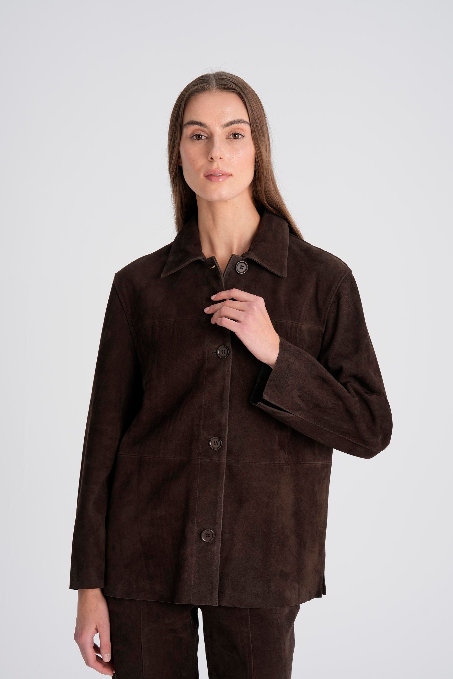 Kahverengi Süet Gömlek