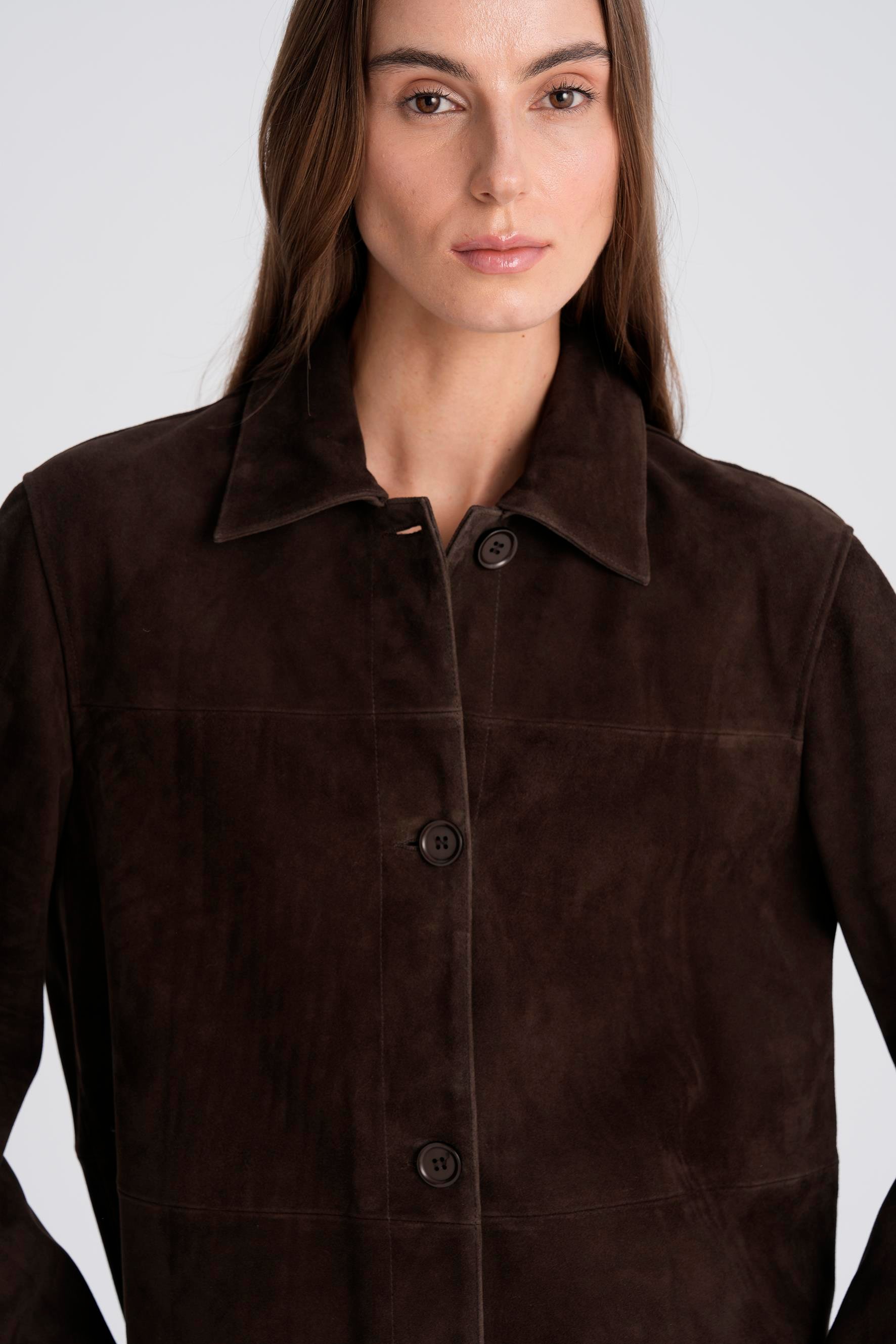 Kahverengi Süet Gömlek