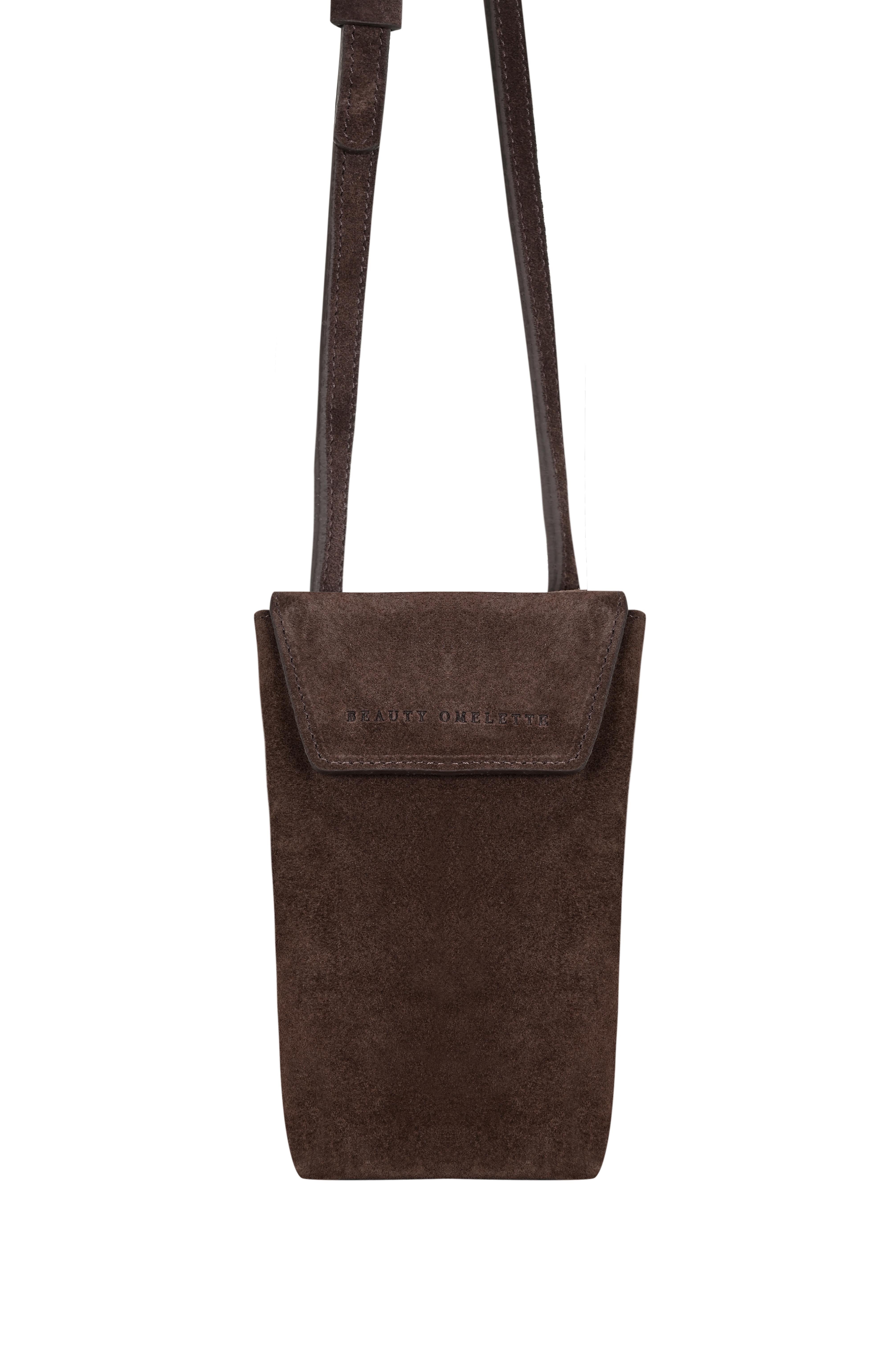 Kahverengi Süet Mini Çapraz Askılı Çanta