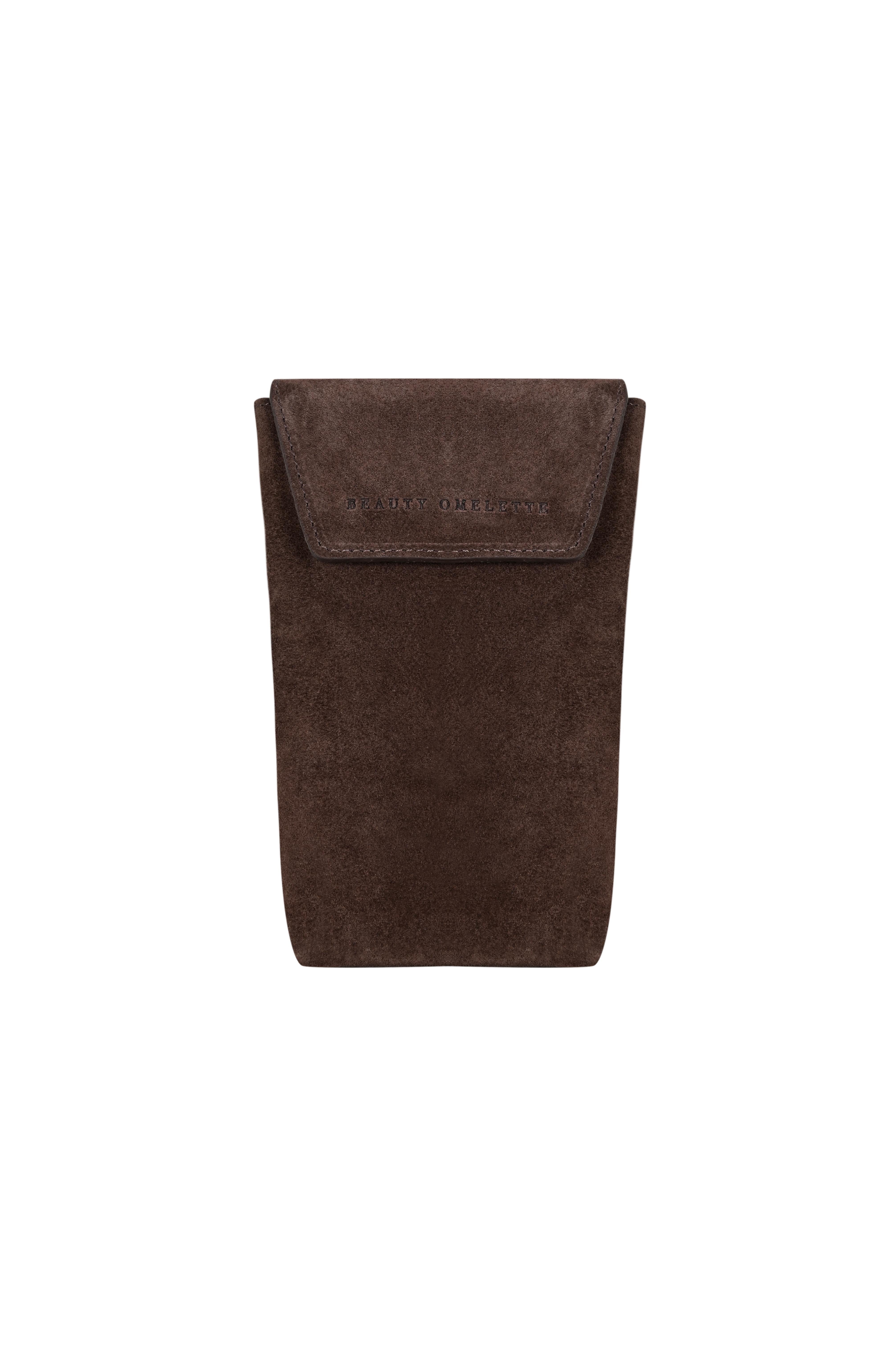 Kahverengi Süet Mini Çapraz Askılı Çanta