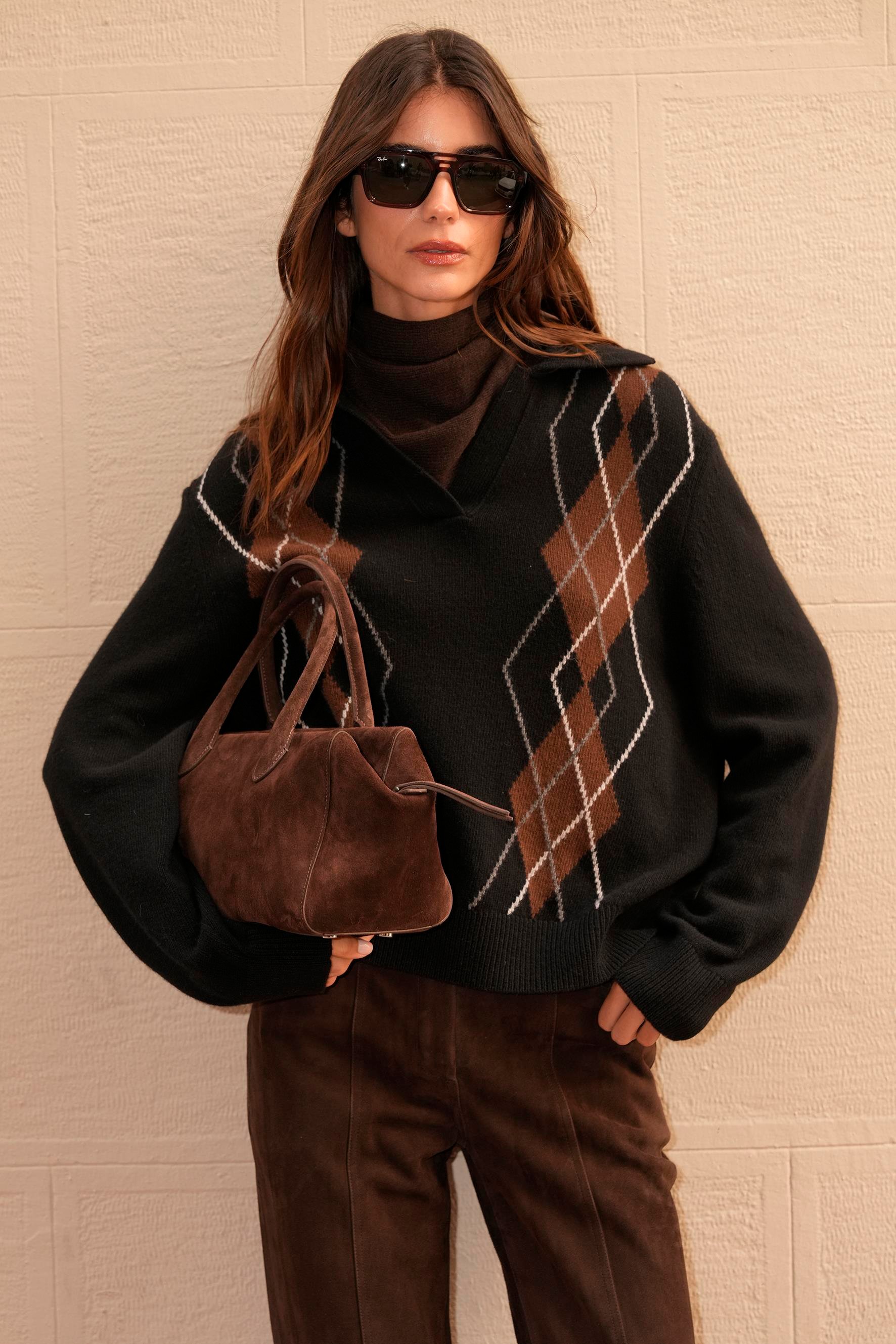 Kahverengi Süet Oxford Bag