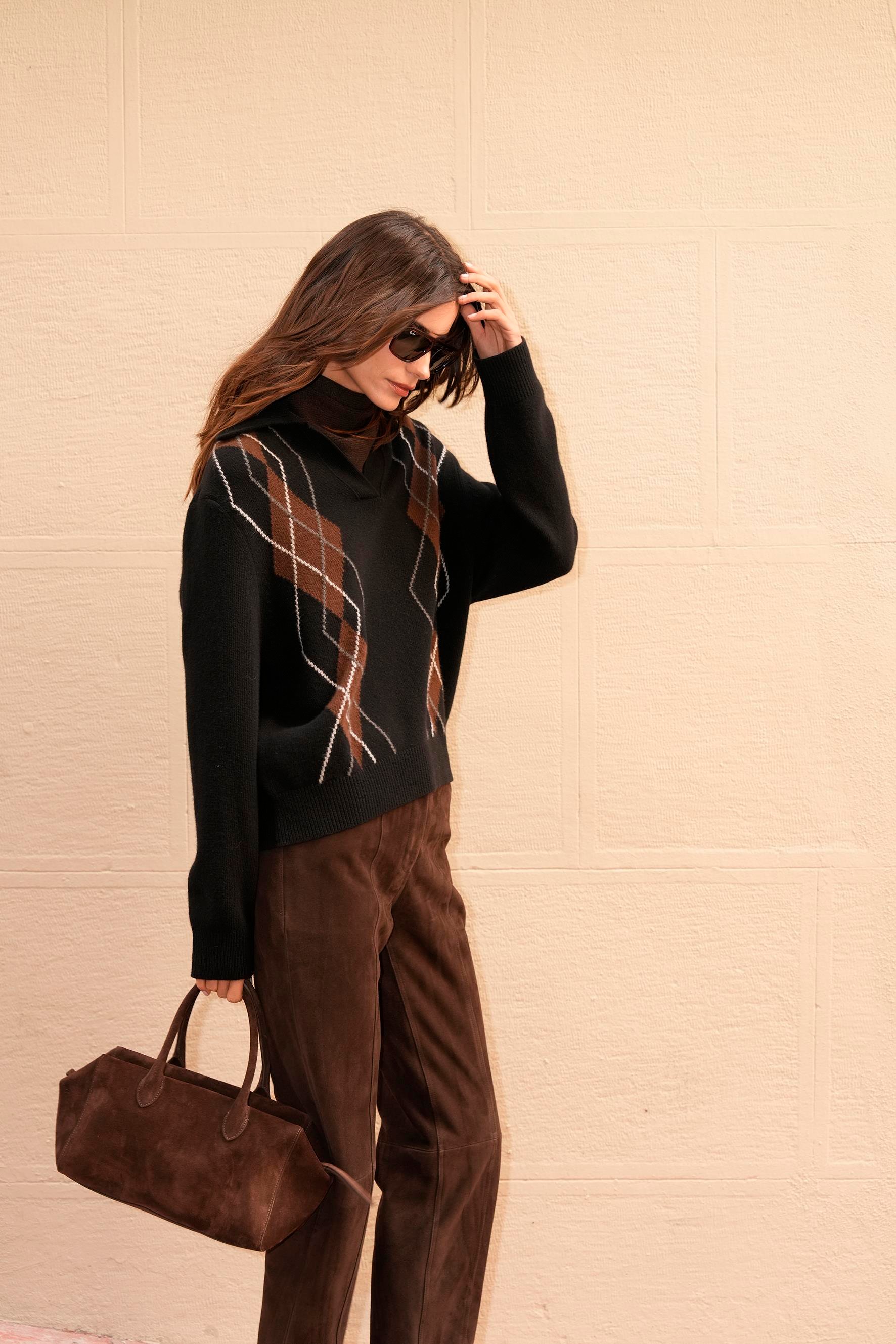 Kahverengi Süet Oxford Bag