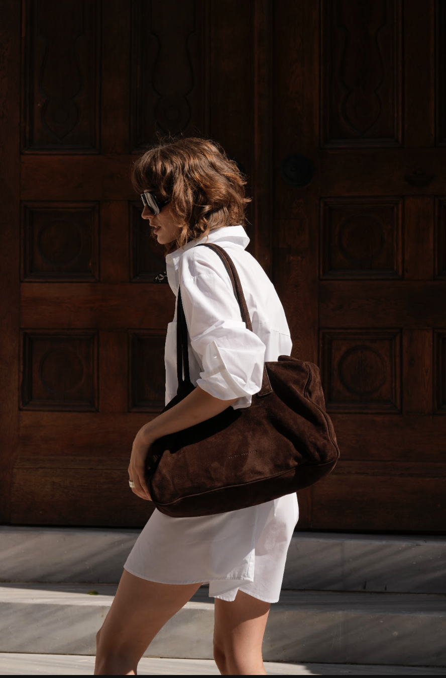 Kahverengi Süet Raphael Shopping Bag