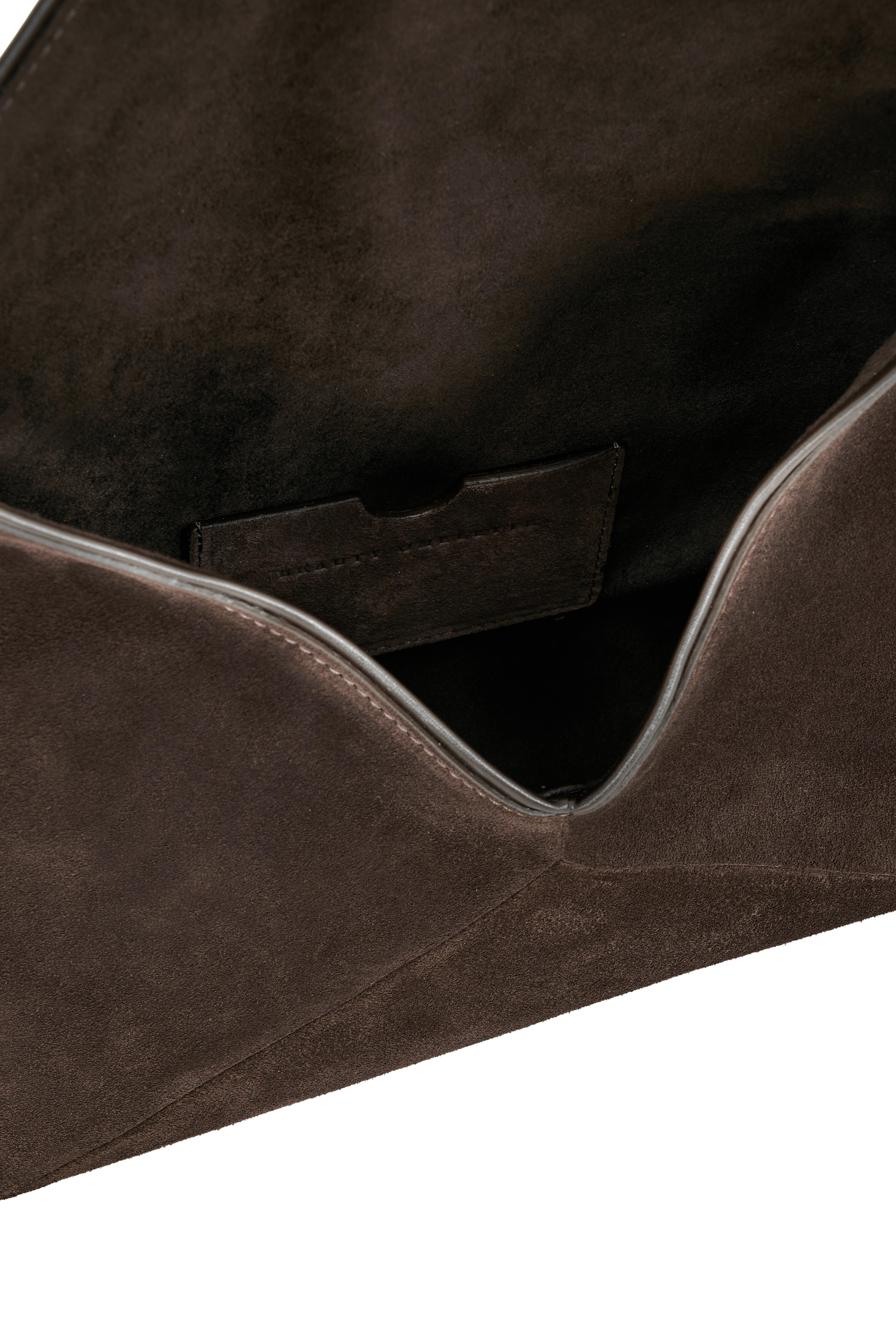 Kahverengi Süet Zarf Portföy Çanta