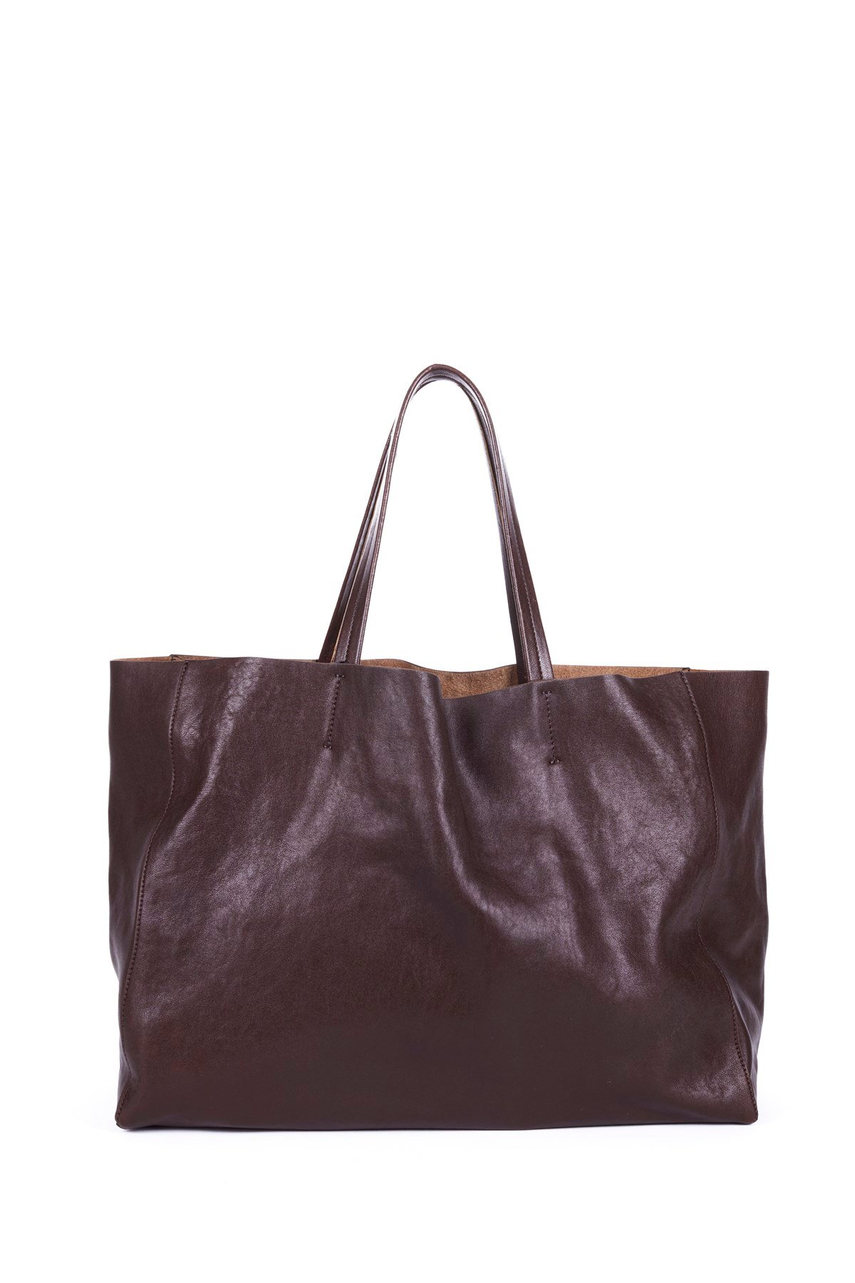 Kahverengi Yumuşak Deri Shopping Bag