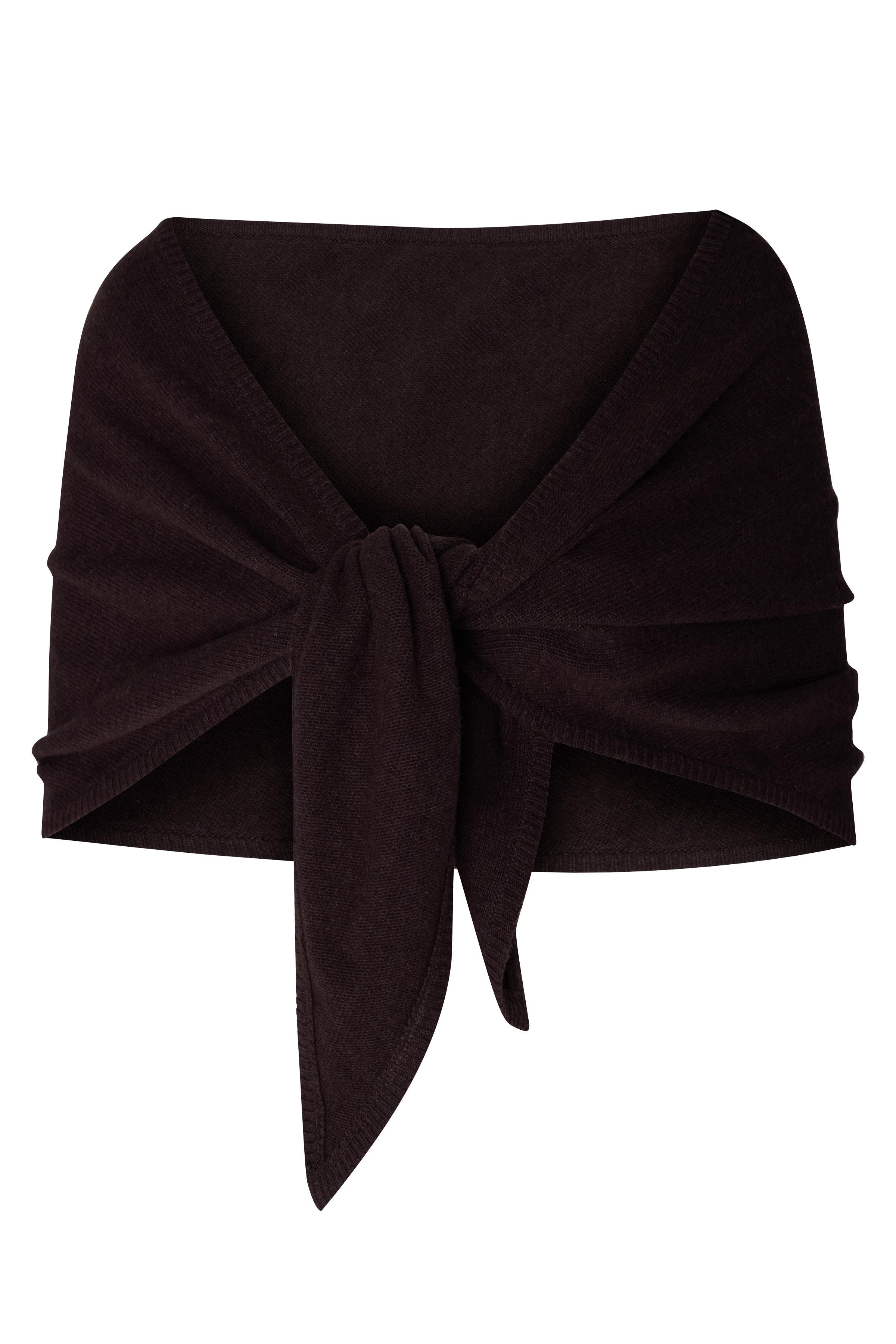 Kahverengi Yünlü Bandana Büyük Fular