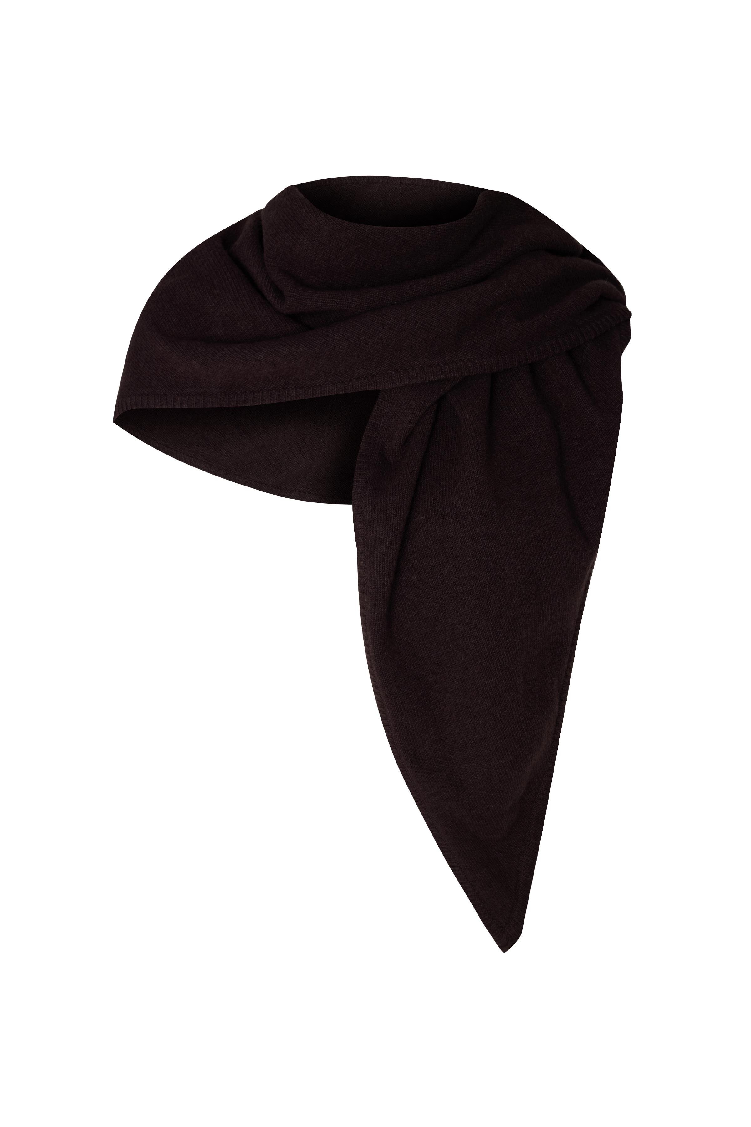 Kahverengi Yünlü Bandana Büyük Fular