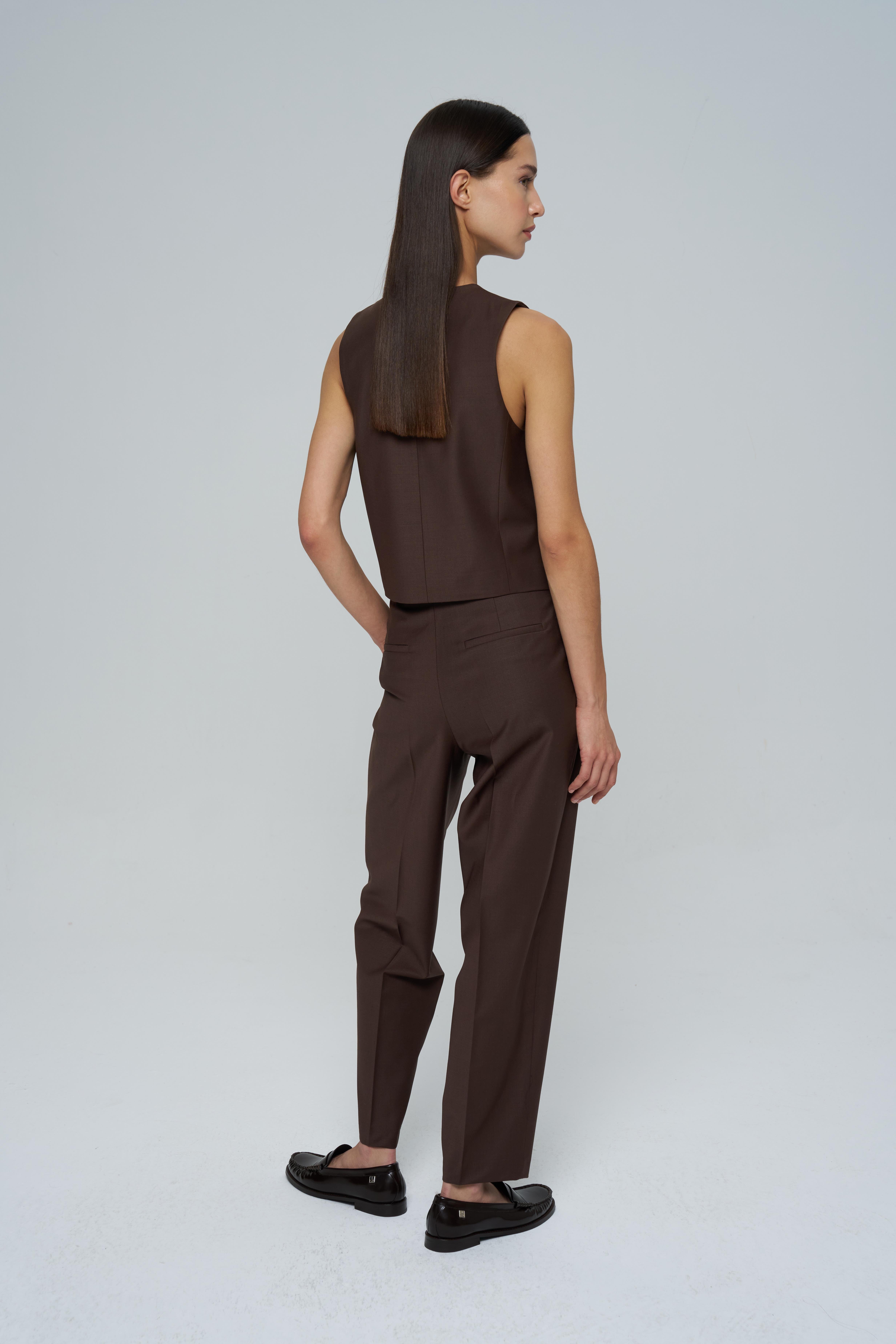 Kahverengi Yünlü Havuç Pantolon