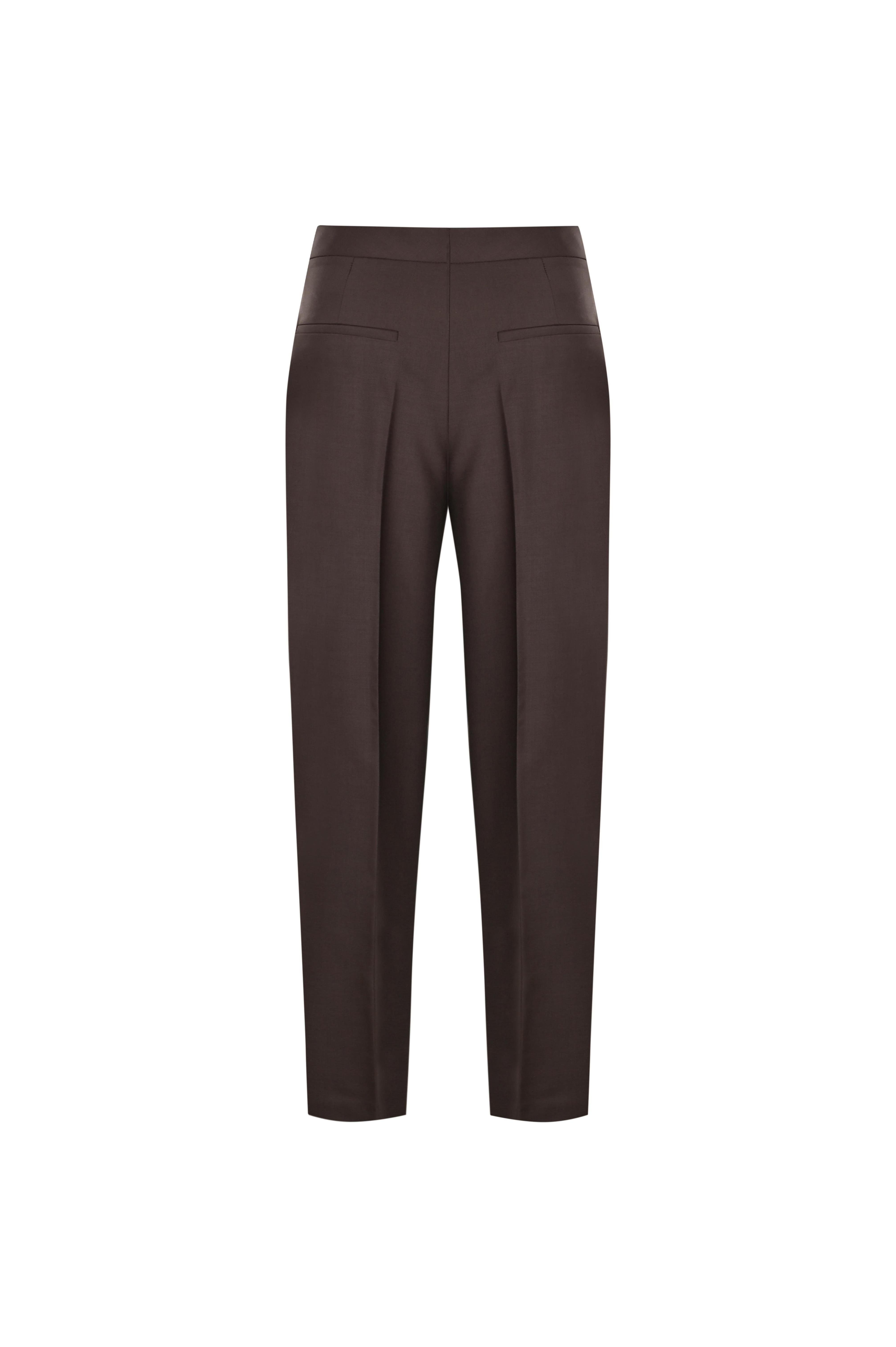 Kahverengi Yünlü Havuç Pantolon