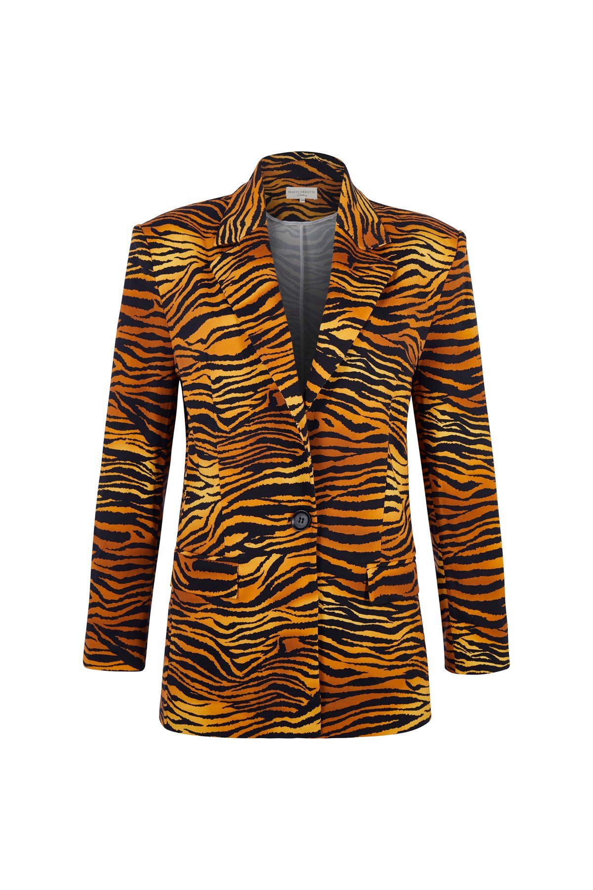 Kaplan Baskılı Oversize Vatkalı Blazer