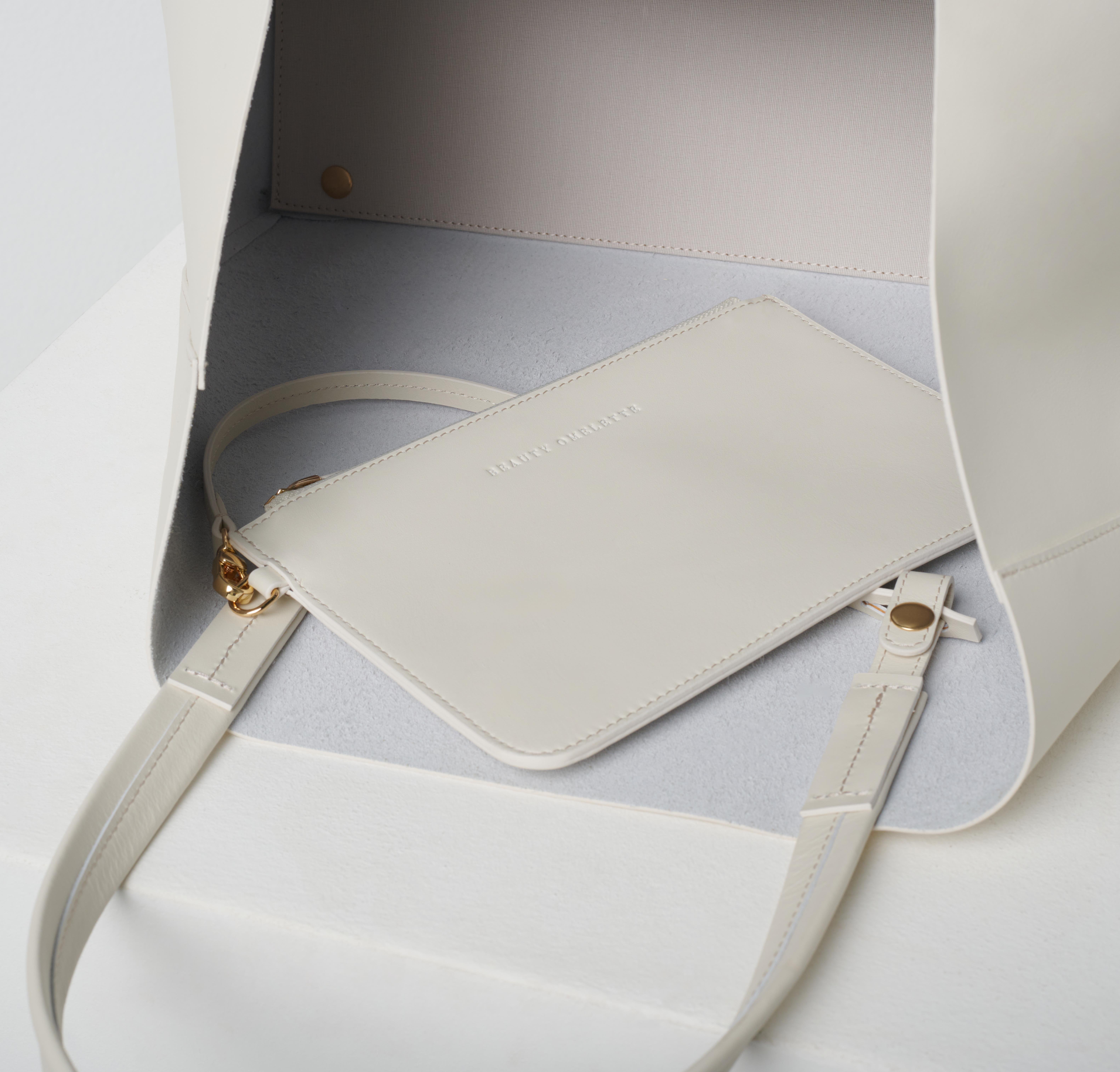 Kırık Beyaz Deri Shopping Bag