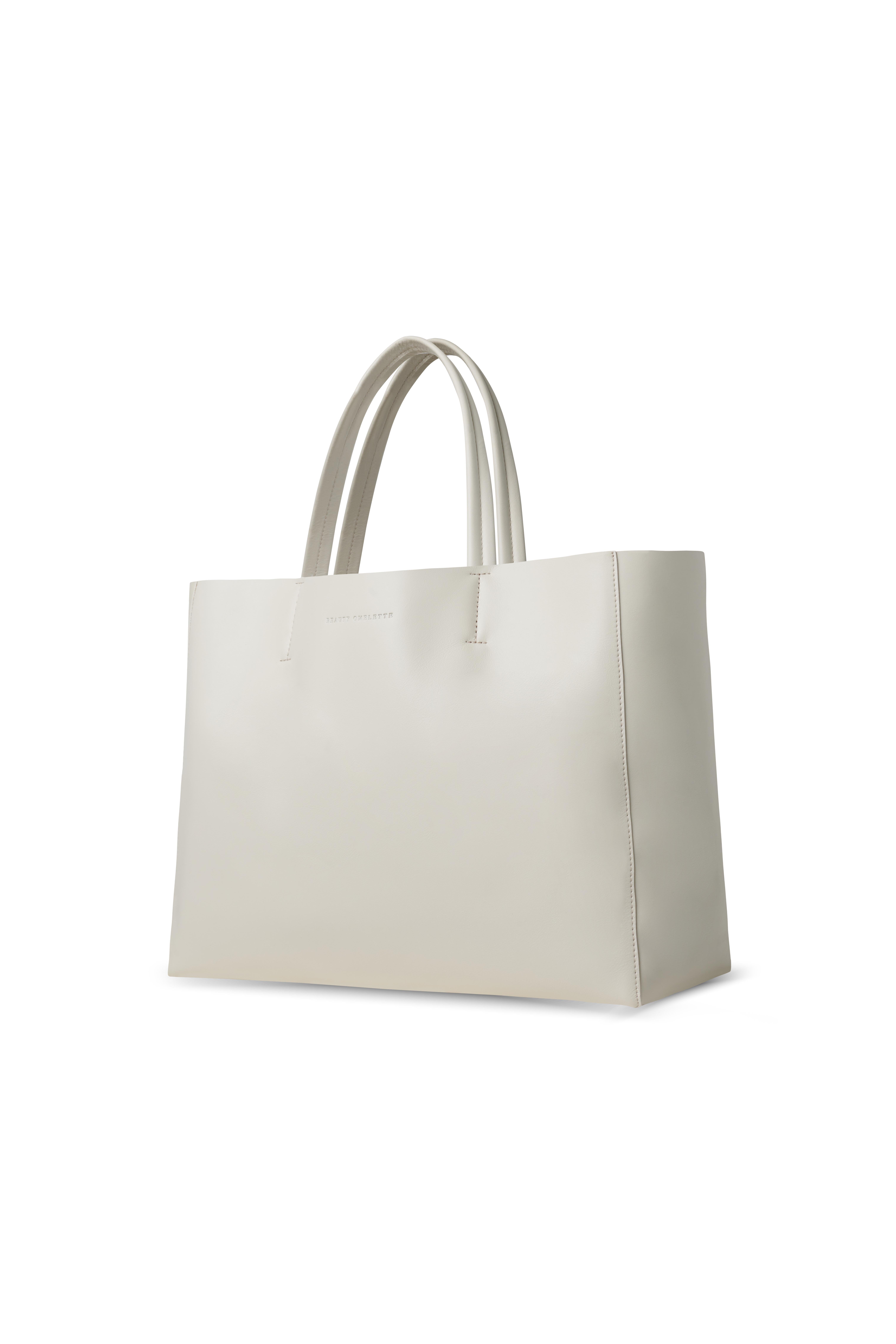 Kırık Beyaz Deri Shopping Bag