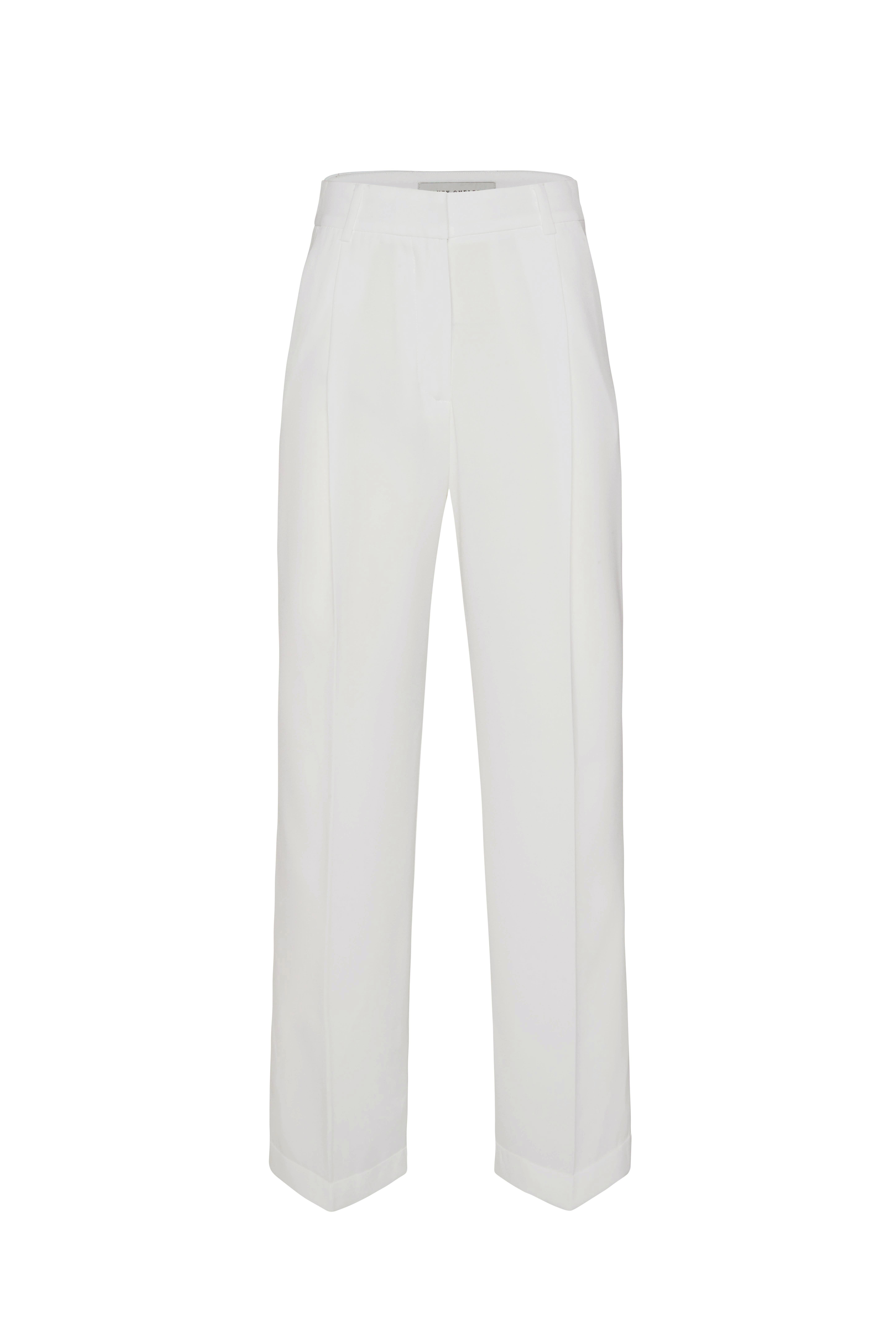 Kırık Beyaz Duble Paça Krep Bol Pantolon