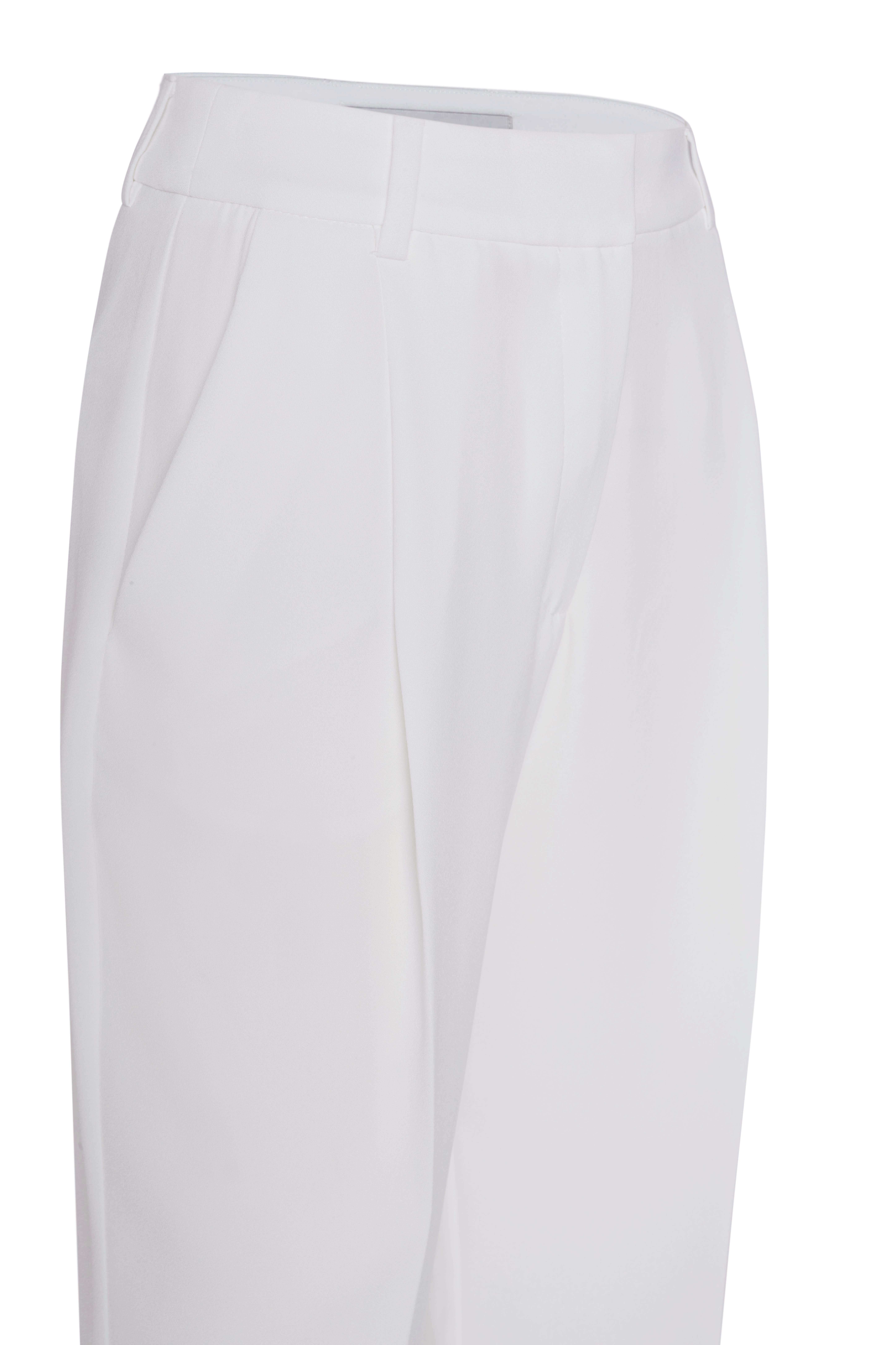 Kırık Beyaz Duble Paça Krep Bol Pantolon