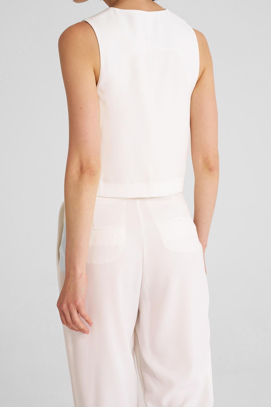 Kırık Beyaz Krep Havuç Pantolon