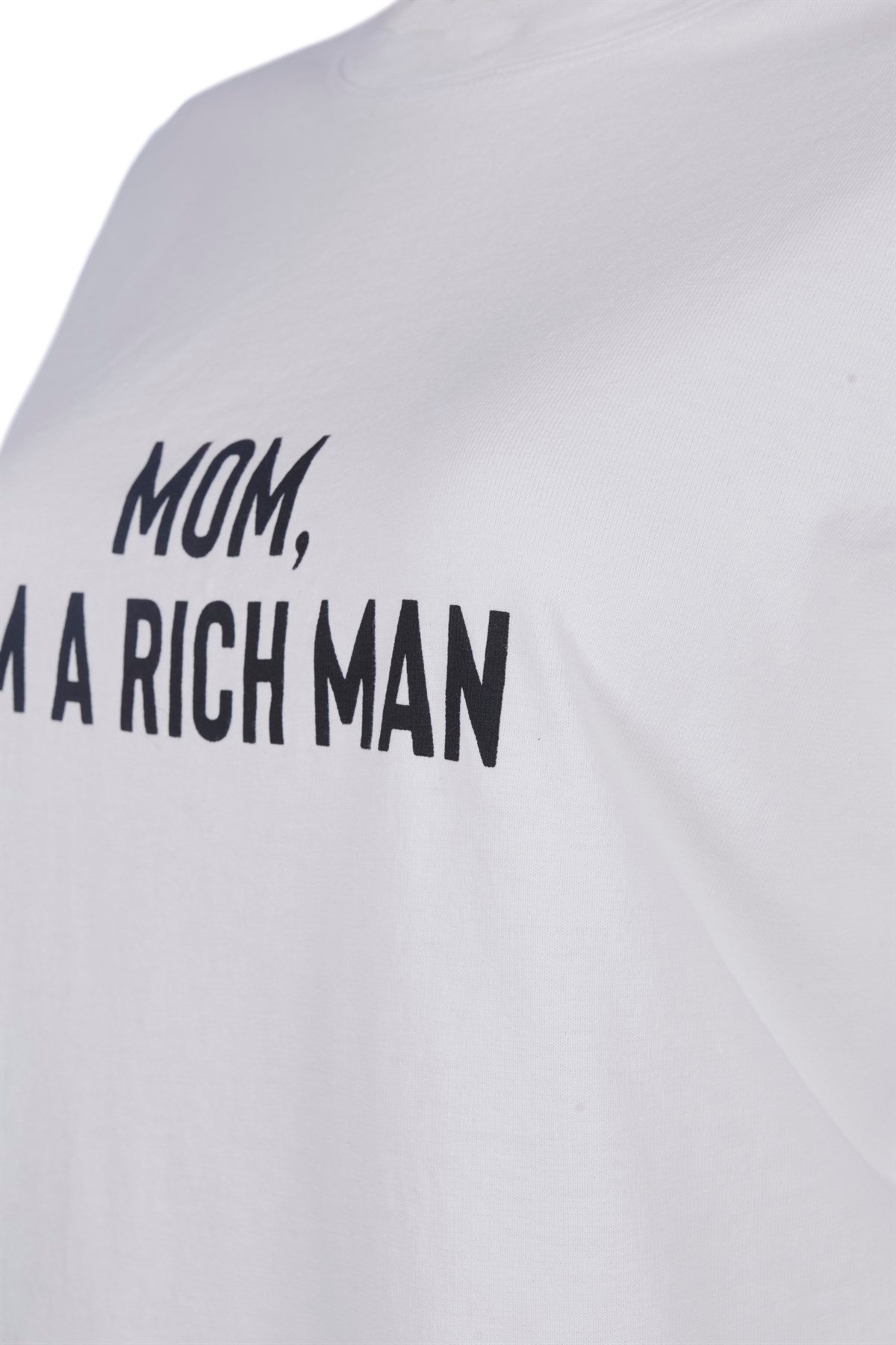 Kırık Beyaz Motto Baskılı Crop Tshirt