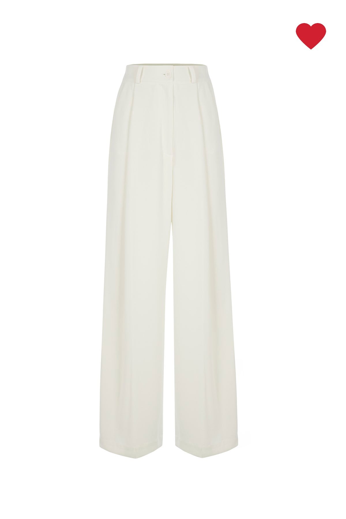 Kırık Beyaz Oversize Krep Pantolon