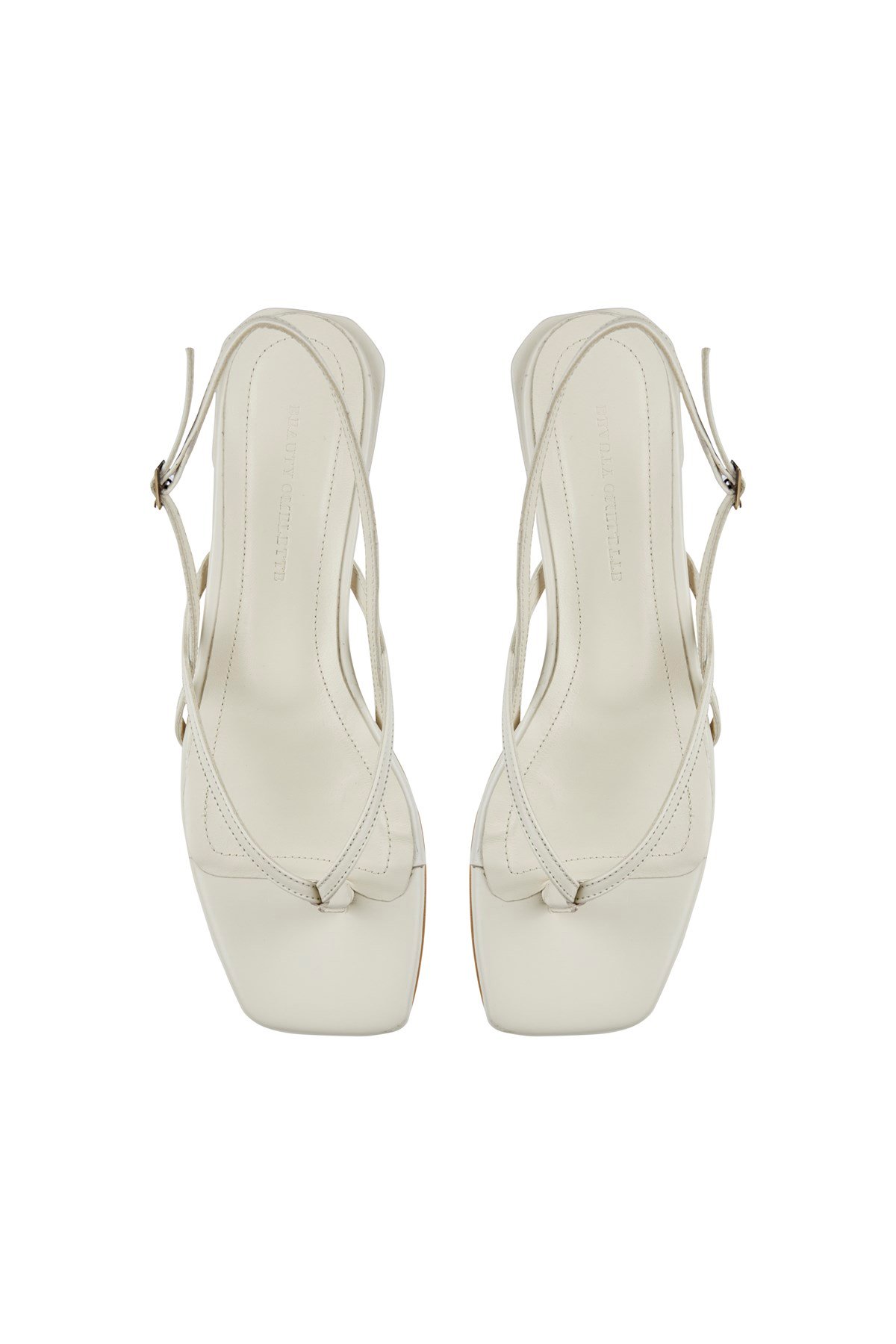 Kırık Beyaz Parmak Arası Deri Sandalet