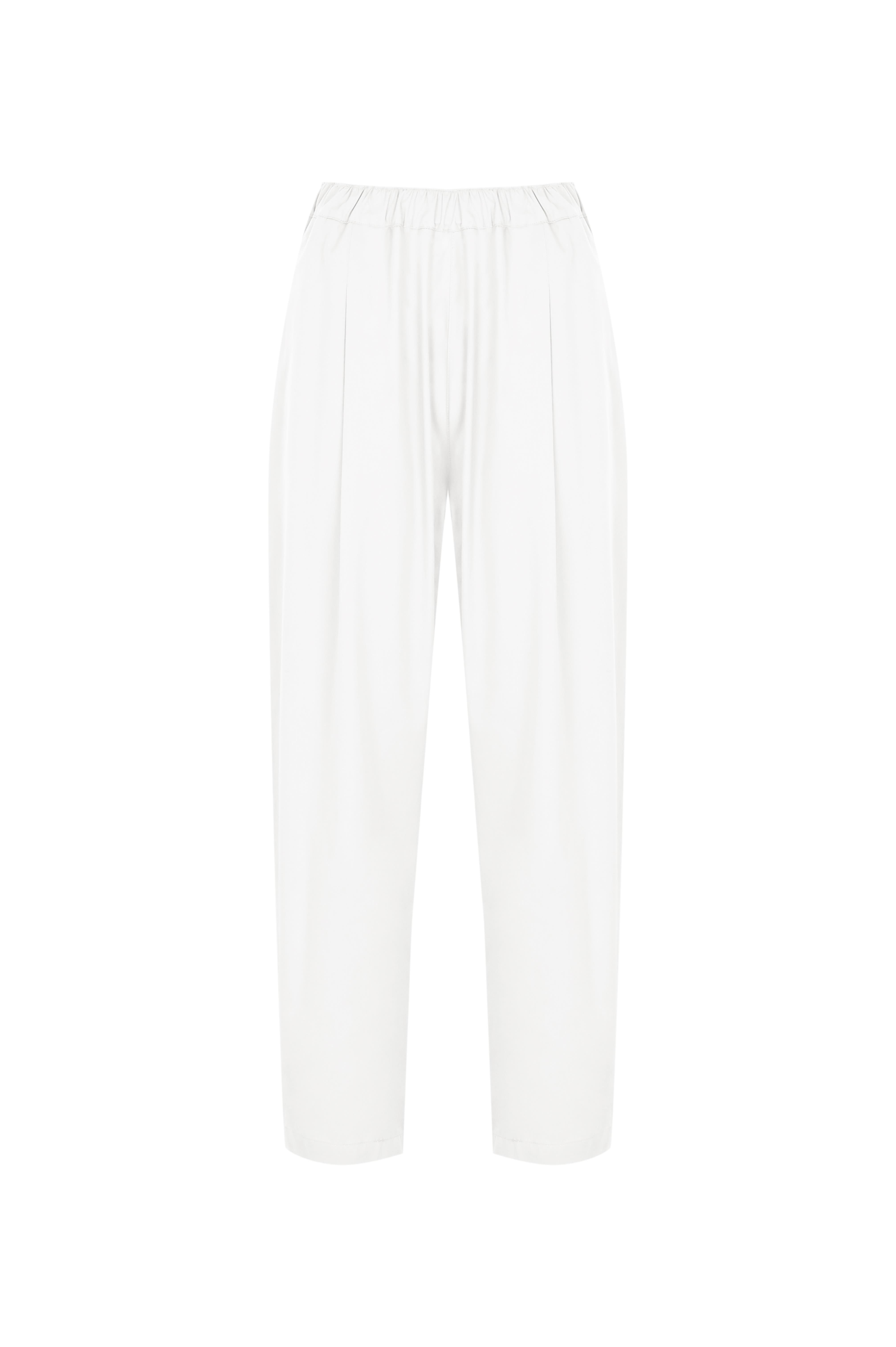 Kırık Beyaz Pilili Gabardin Pantolon