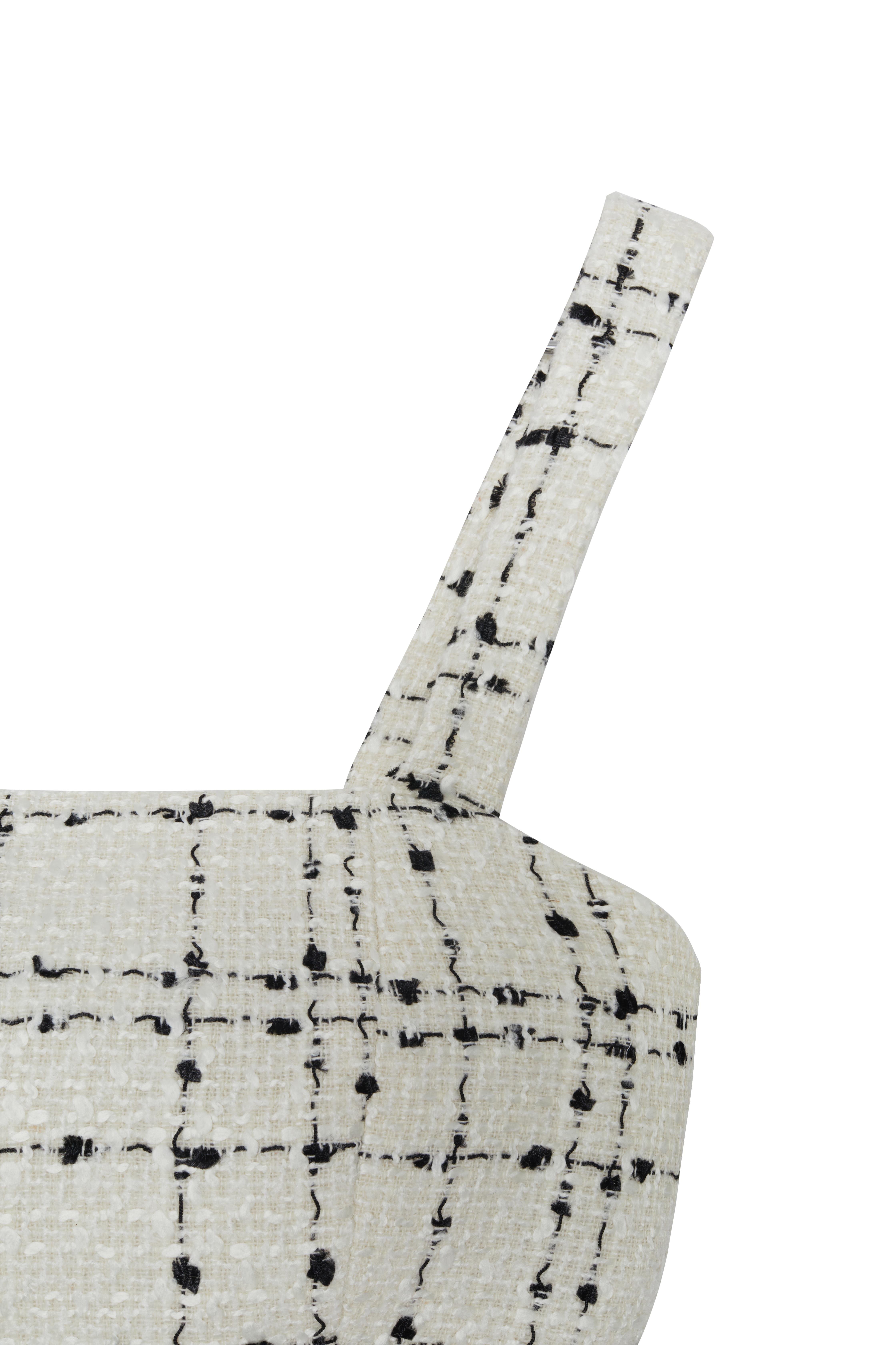 Kırık Beyaz Tüvit Crop Top