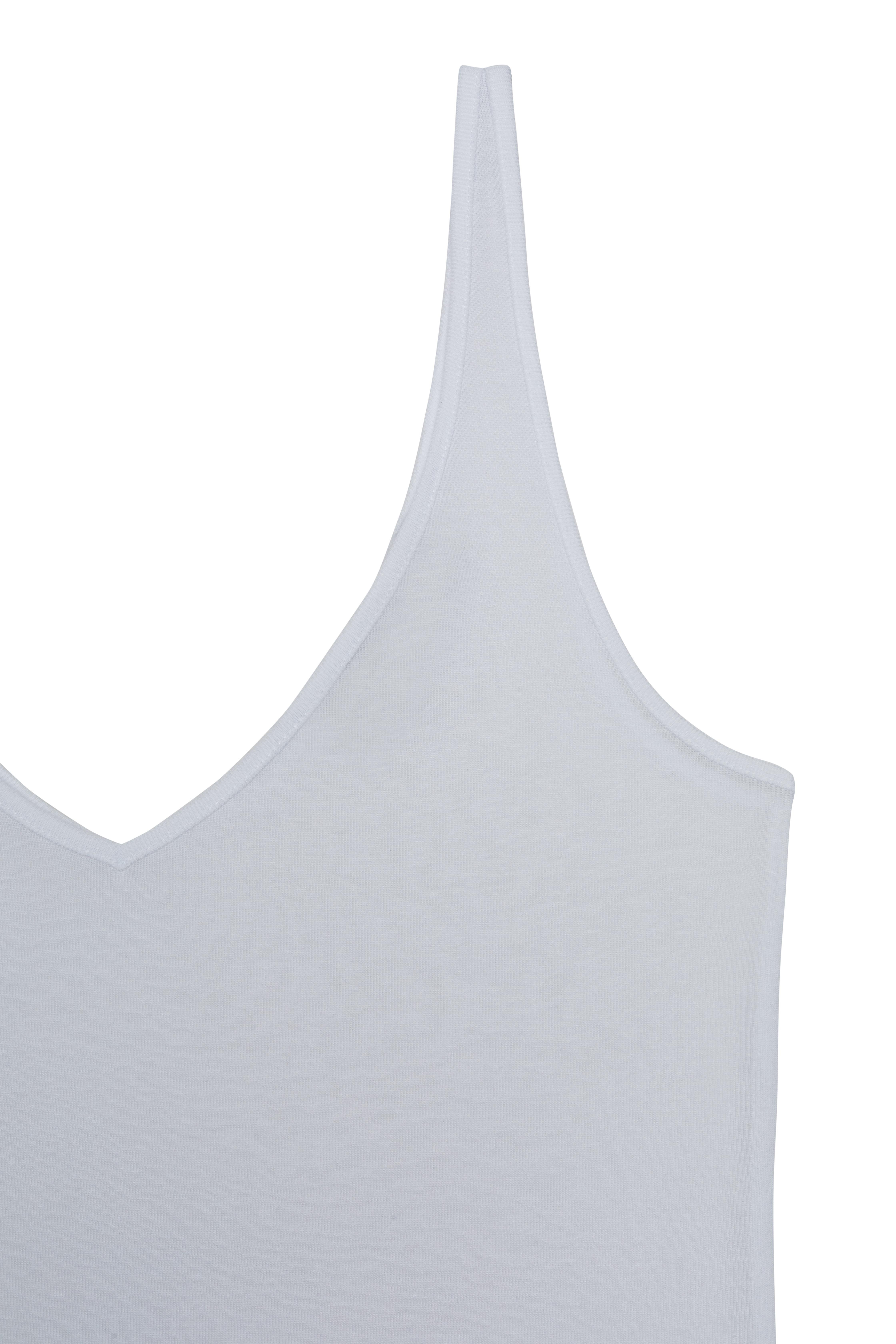 Kırık Beyaz V Yaka Dökümlü Atlet