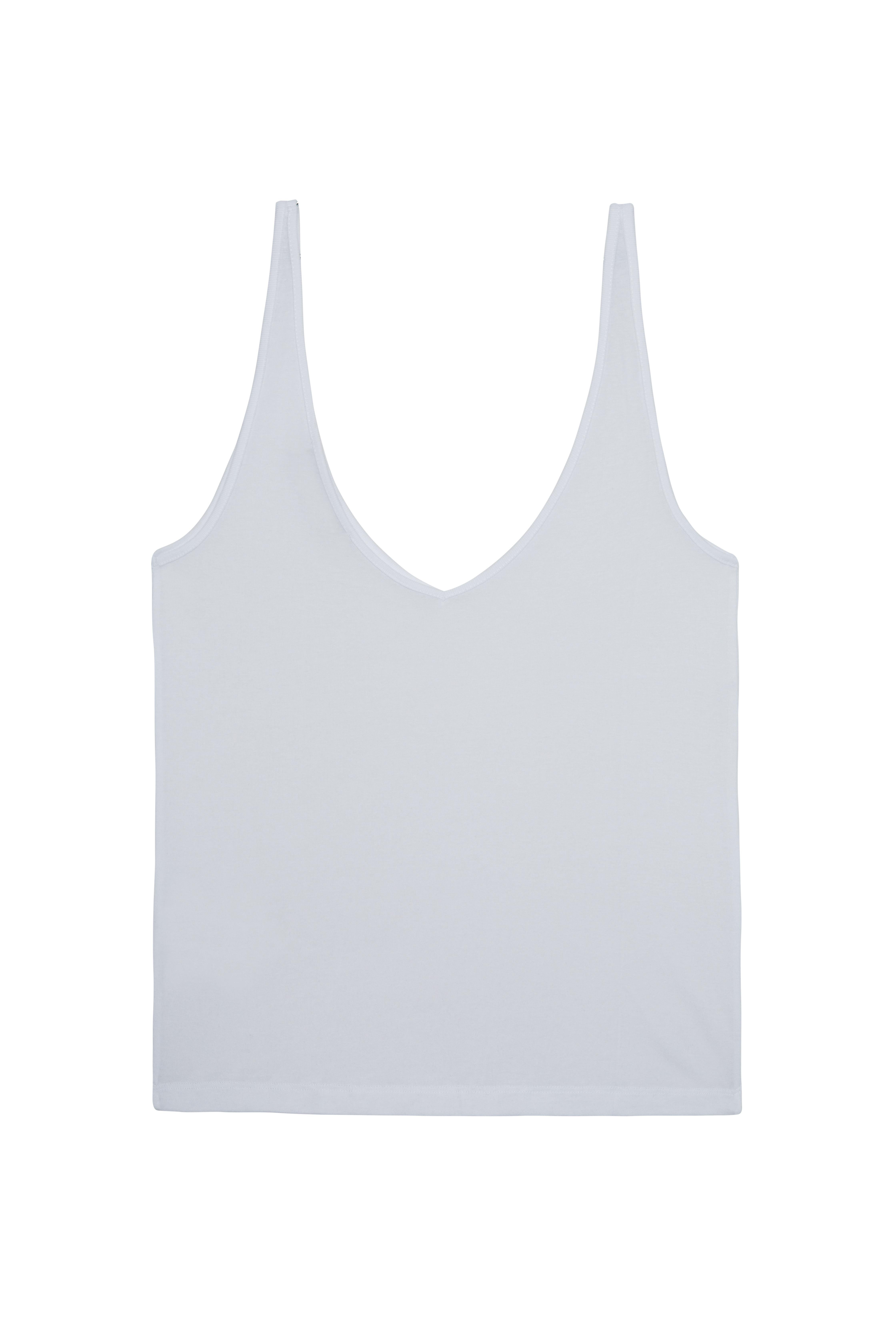 Kırık Beyaz V Yaka Dökümlü Atlet