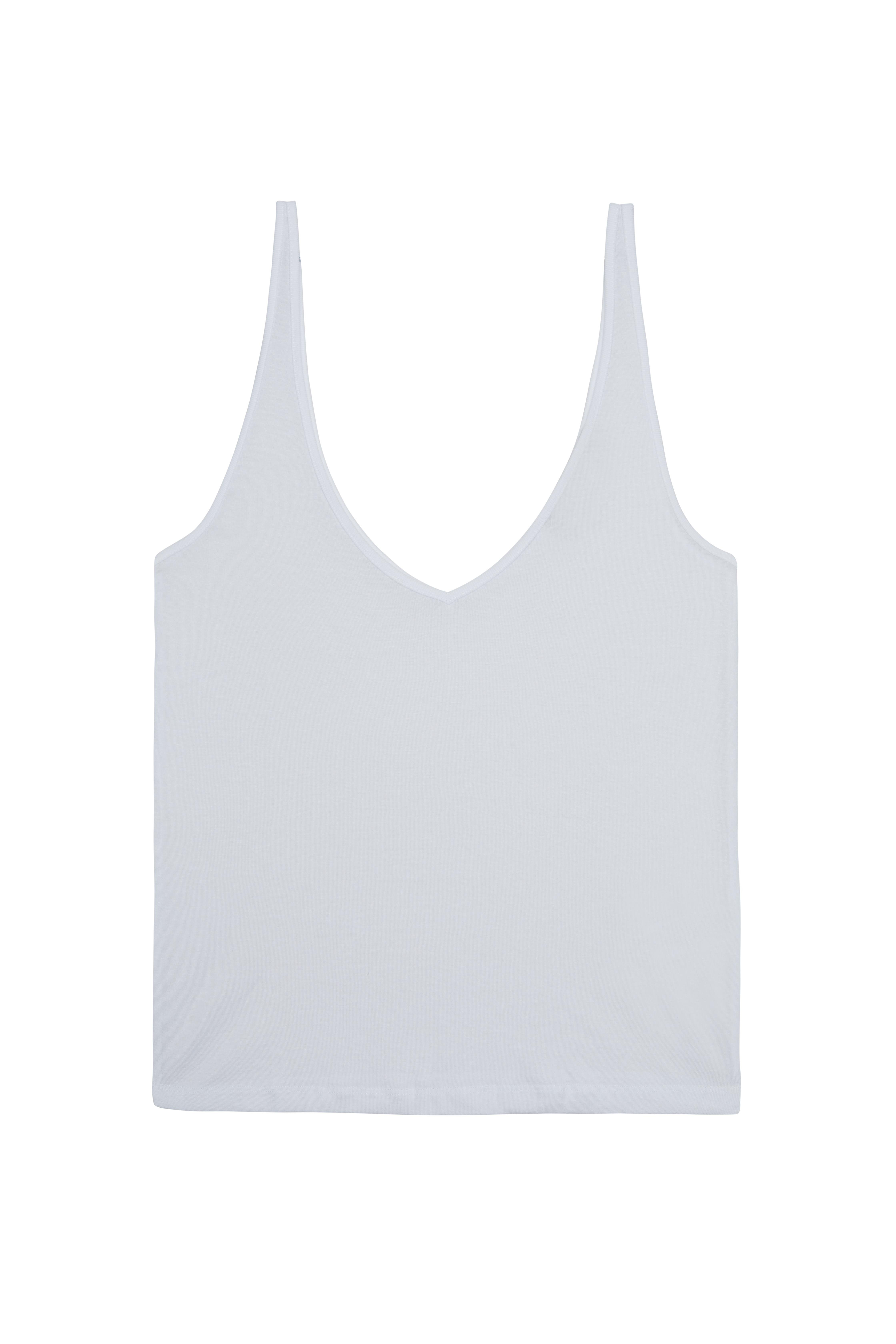 Kırık Beyaz V Yaka Dökümlü Atlet