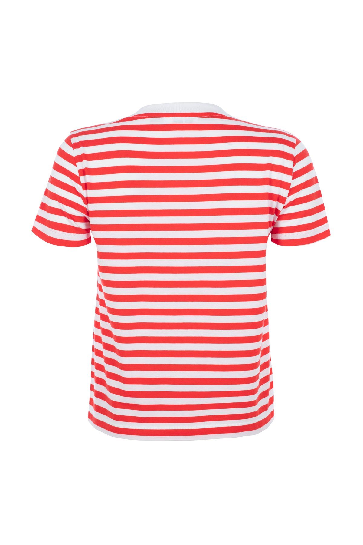 Kırmızı Çizgili Kısa Kollu Tshirt 