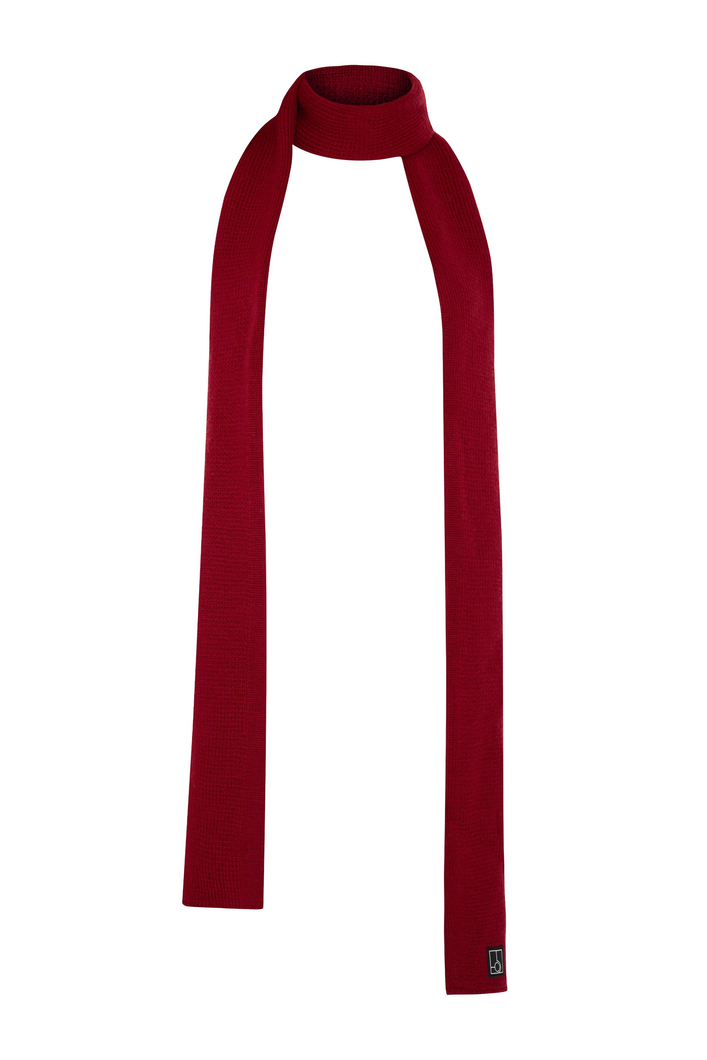 Kırmızı İnce Uzun Triko Atkı