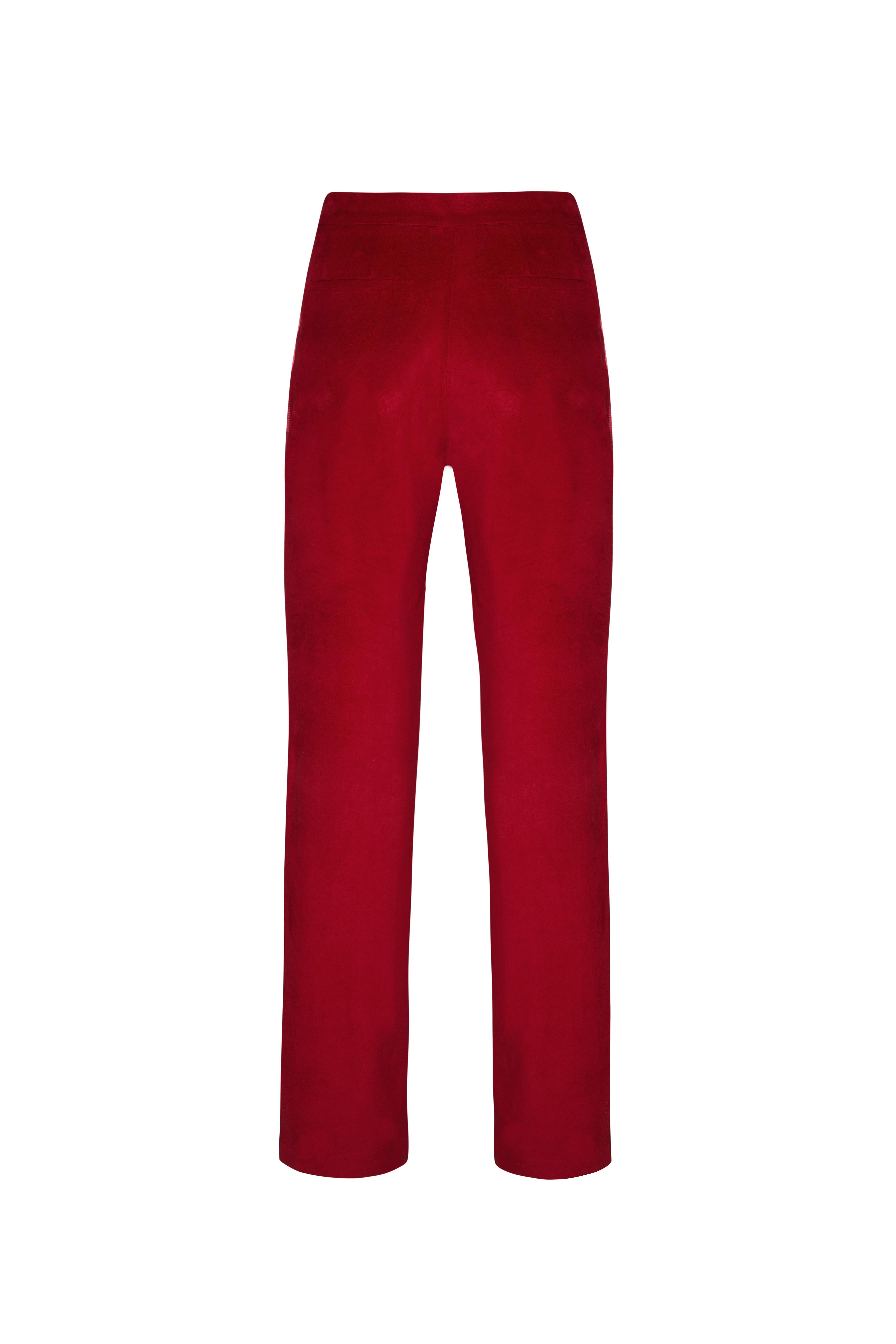 Kırmızı Kadife Takım Pantolon - Exclusive Collection