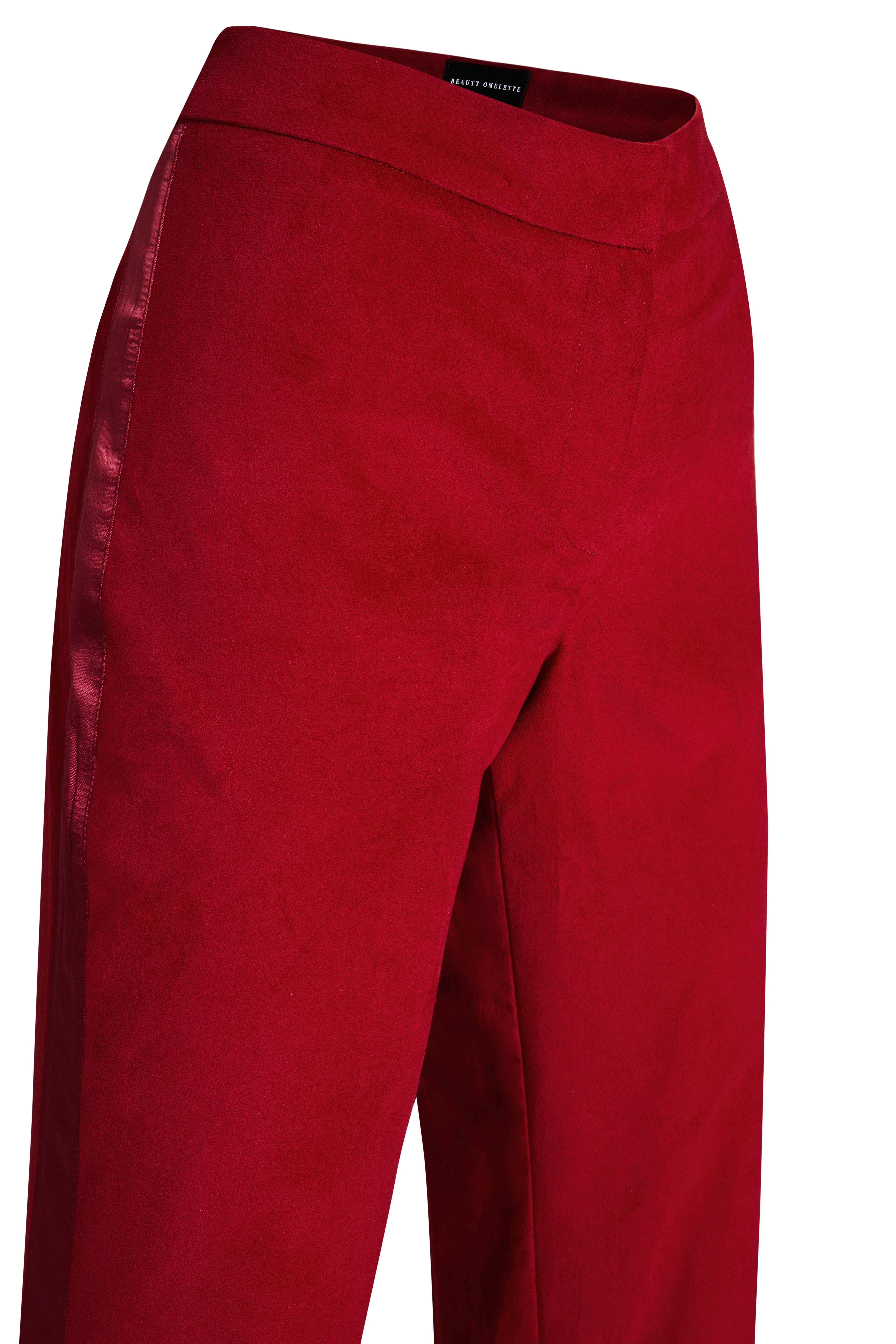 Kırmızı Kadife Takım Pantolon - Exclusive Collection