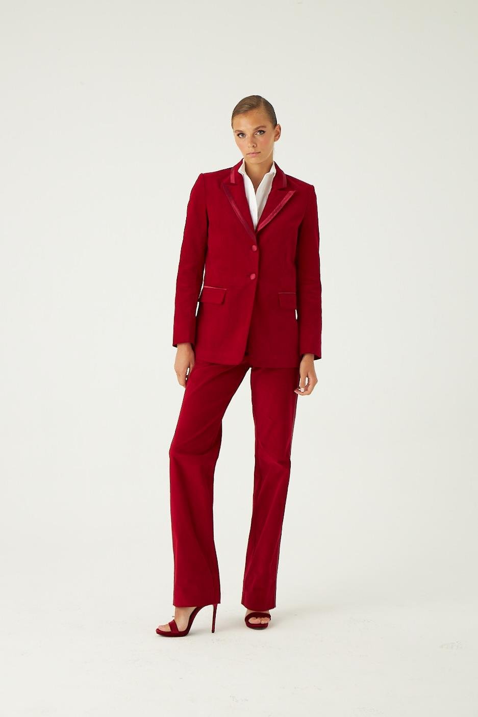 Kırmızı Kadife Takım Pantolon - Exclusive Collection