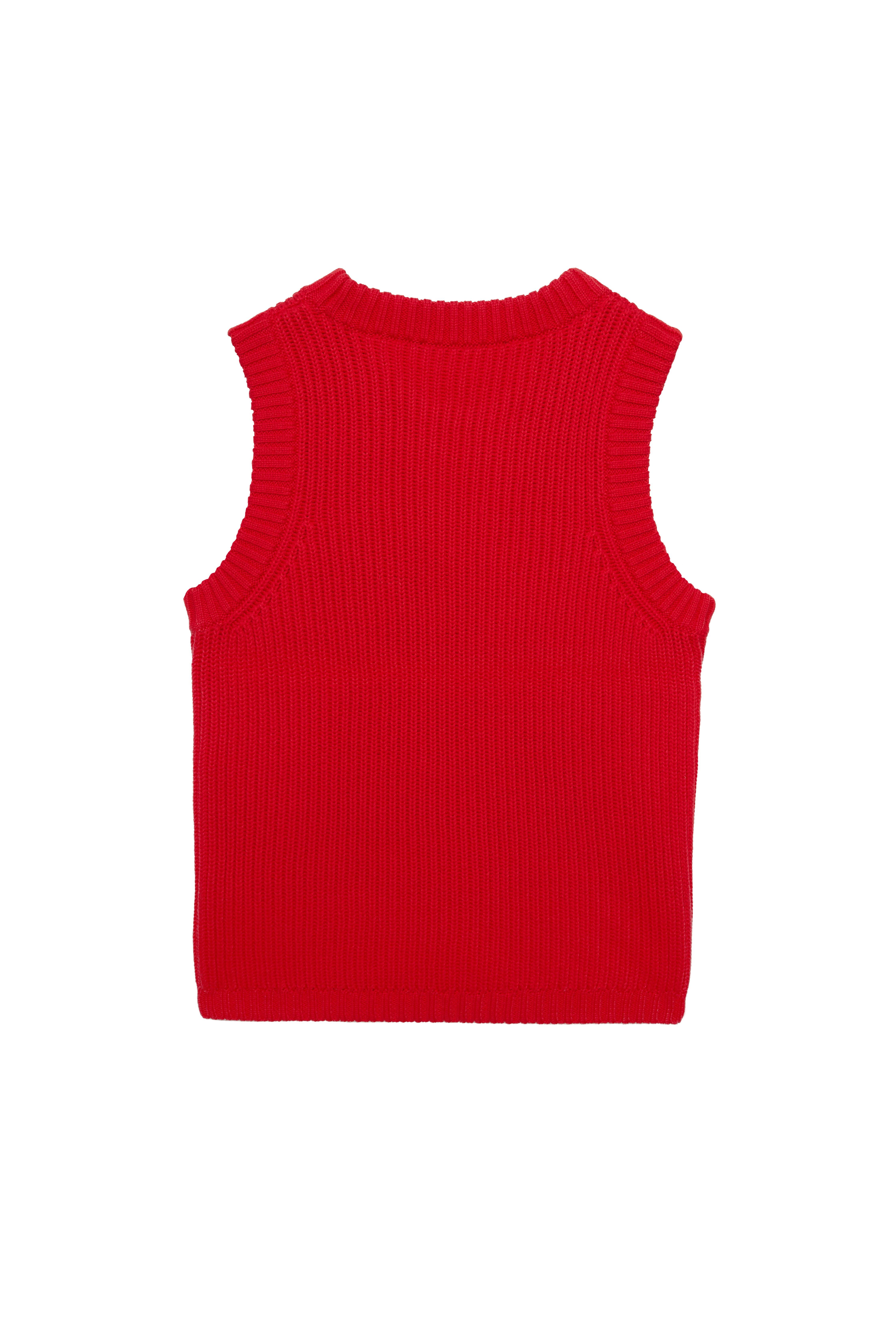 Kırmızı Merserize Bisiklet Yaka Süveter