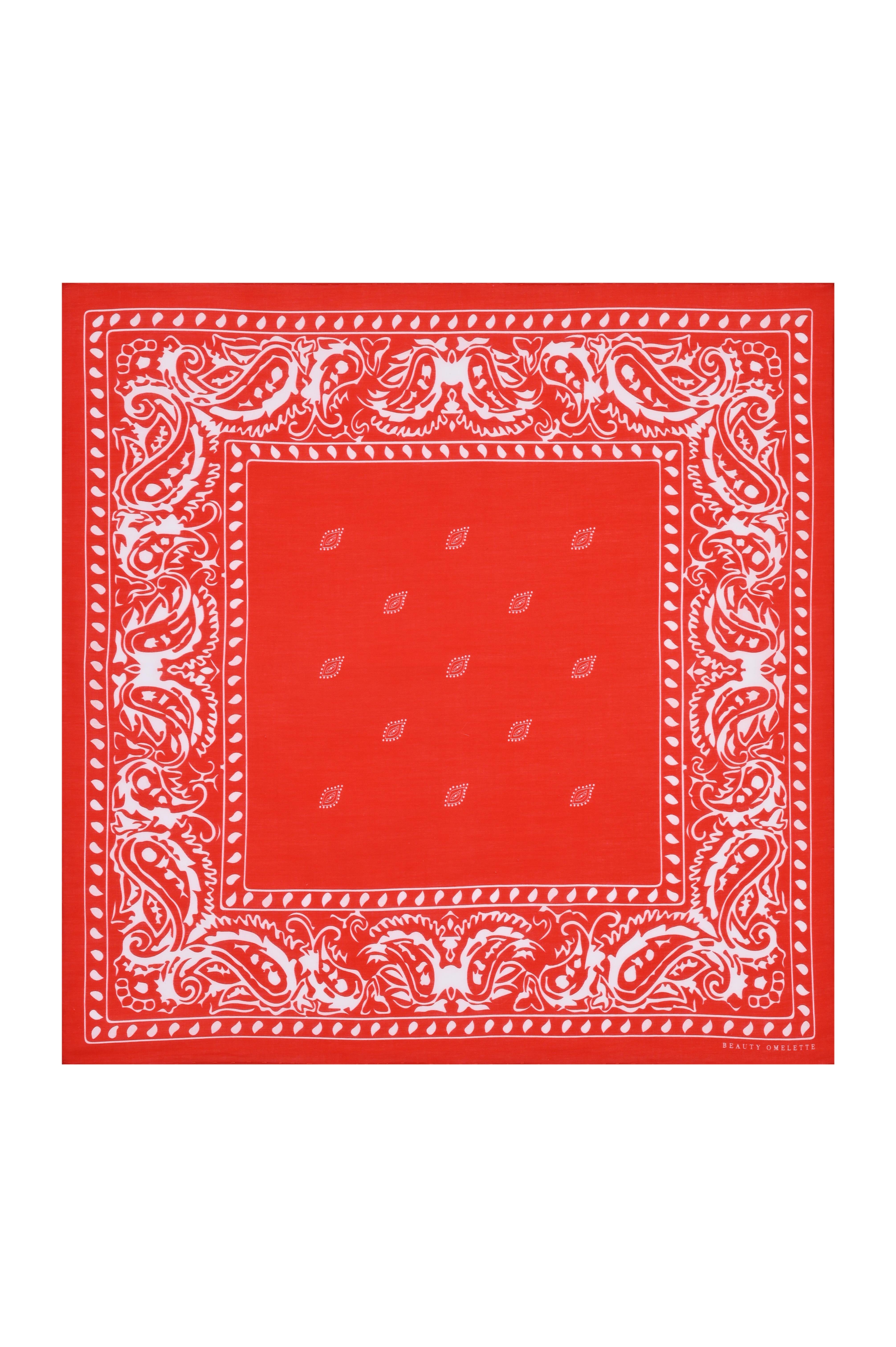 Kırmızı Şal Desen 55x55 Pamuk Fular