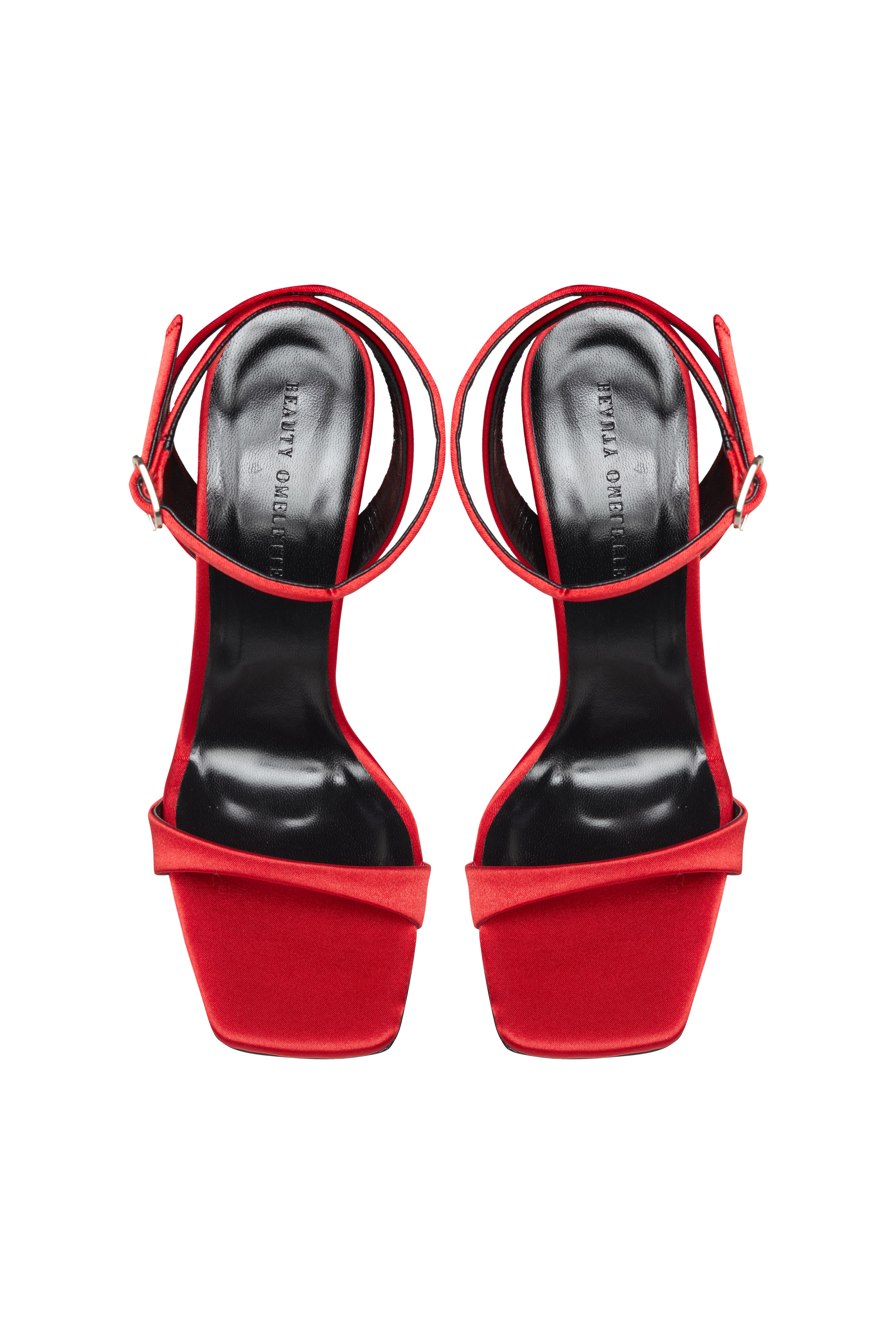 Kırmızı Saten Çapraz Bağlamalı Anna