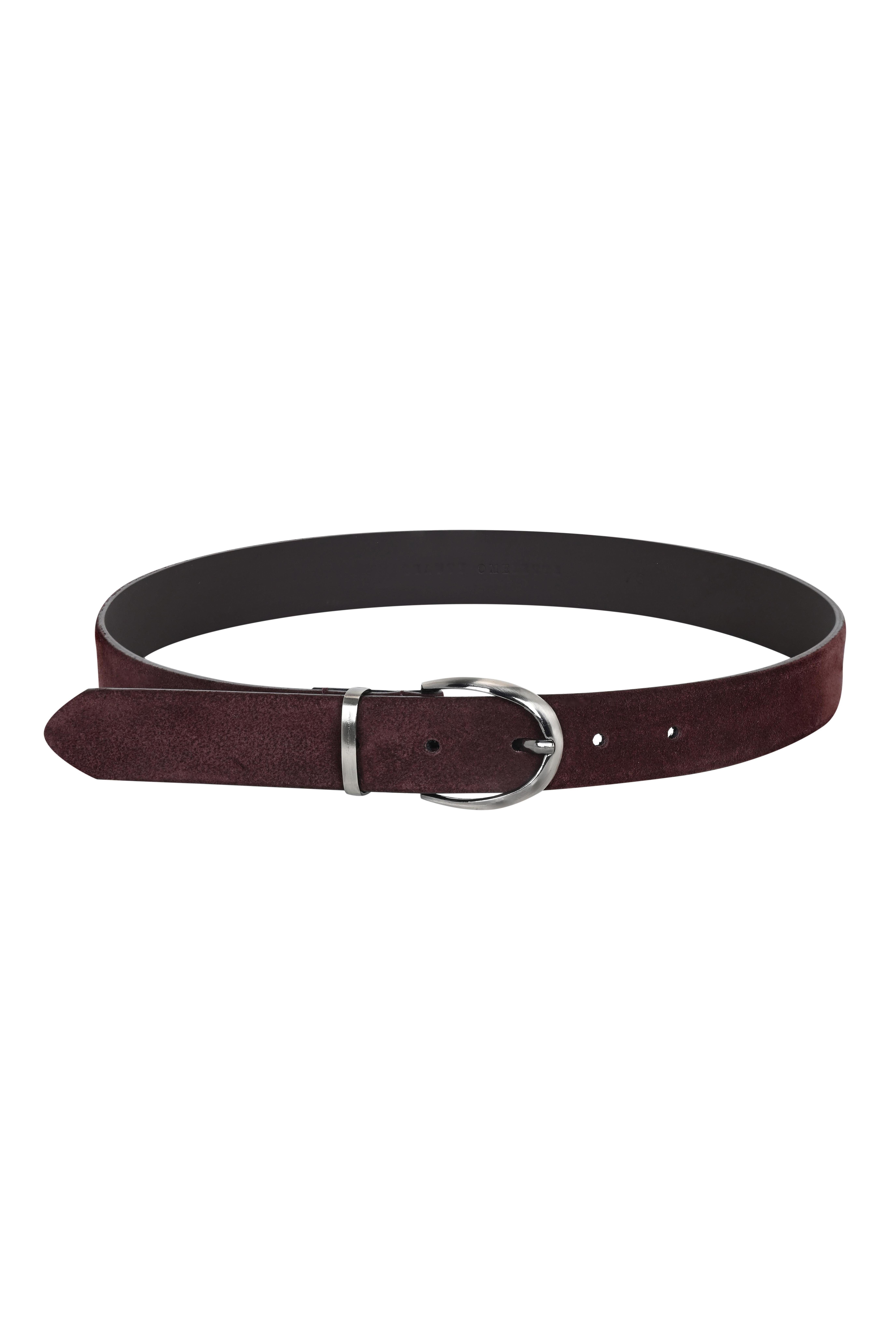 Kızıl Kahve Çift tokalı Süet Kemer