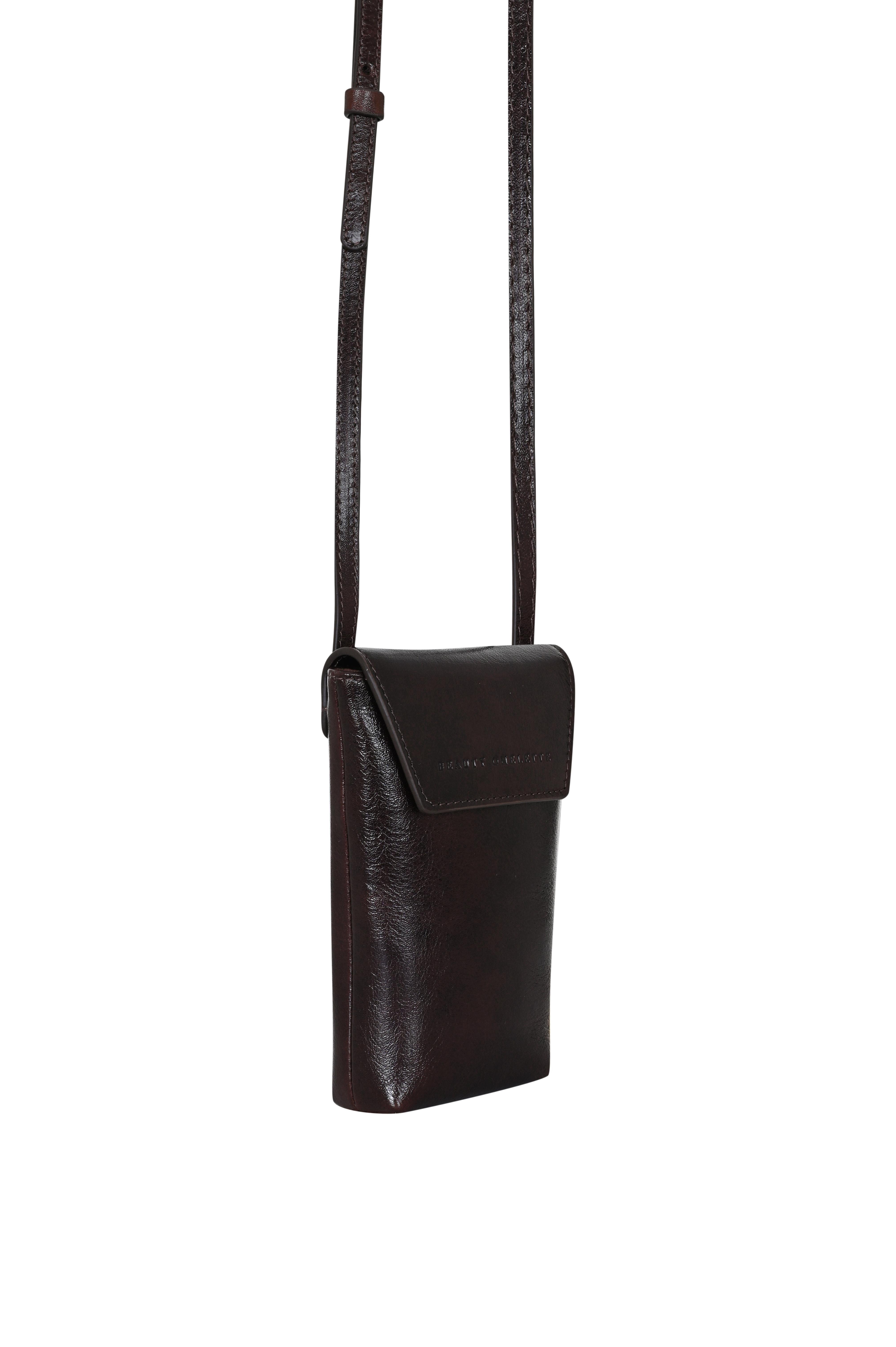 Kızıl Kahve Kırık Efektli Deri Mini Çapraz Askılı Çanta