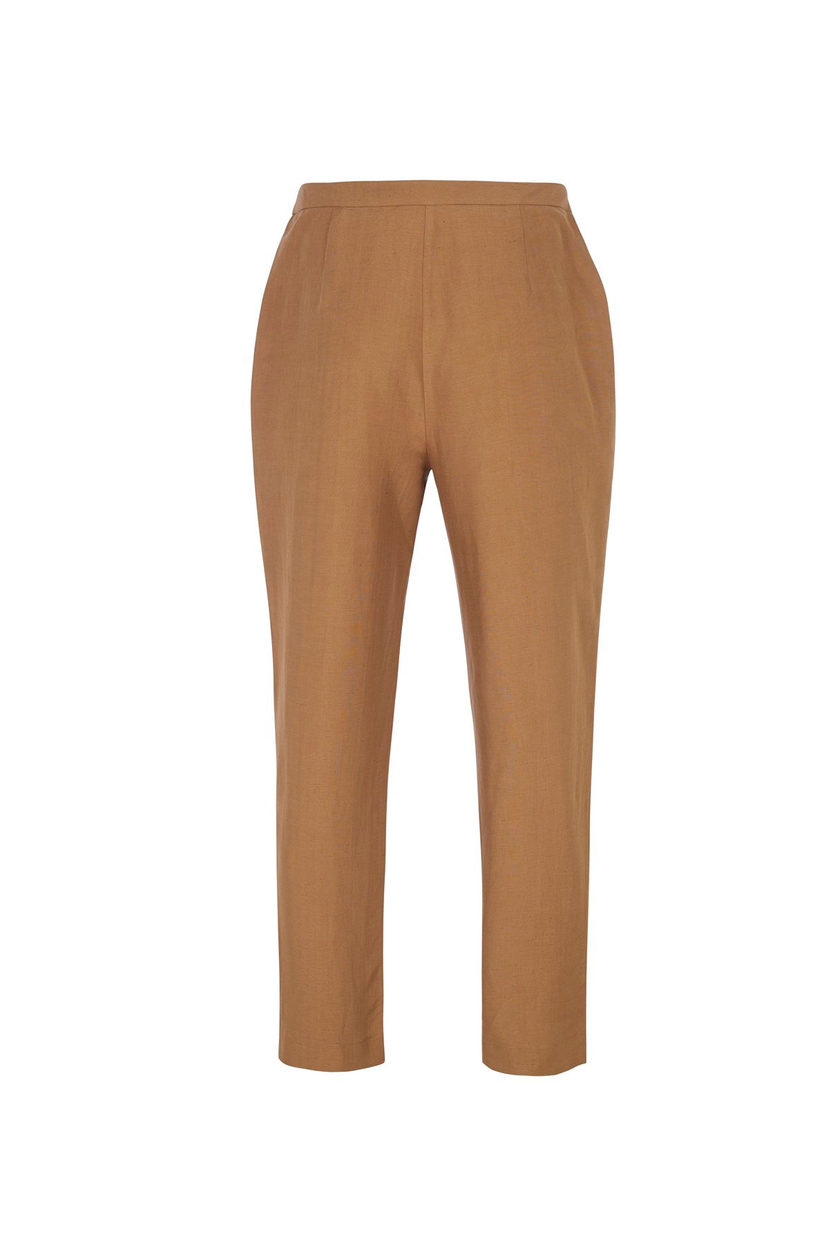 Koyu Camel Dökümlü Düşük Bel Pantolon