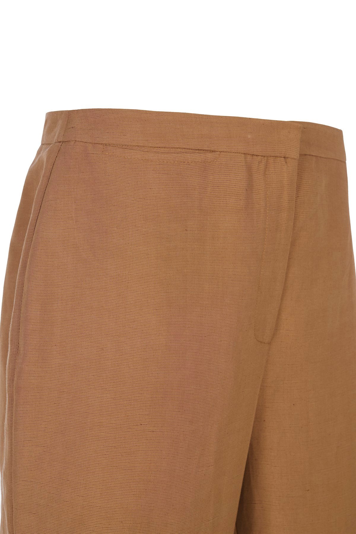 Koyu Camel Dökümlü Düşük Bel Pantolon