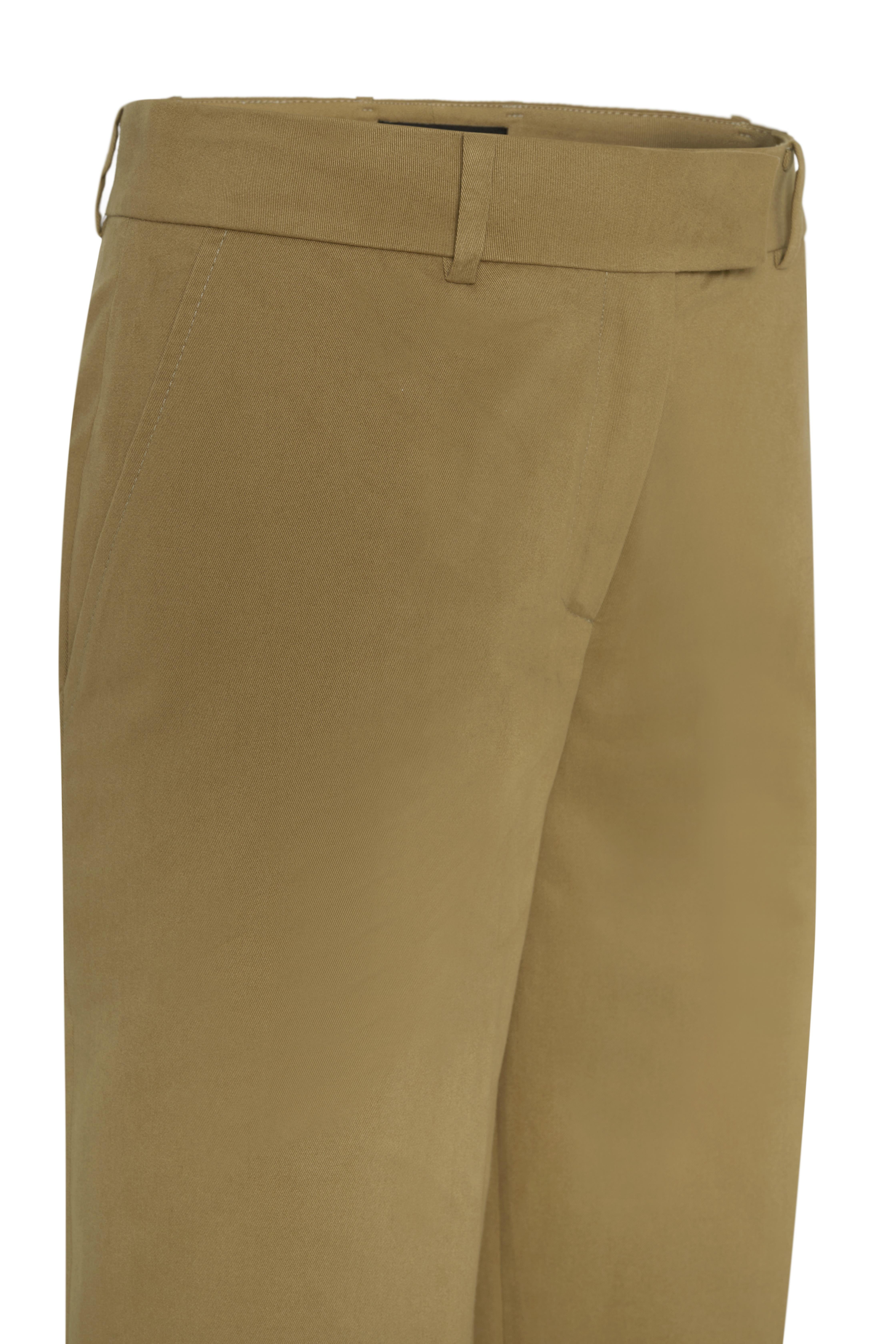 Koyu Camel Düz Kesim Gabardin Pantolon