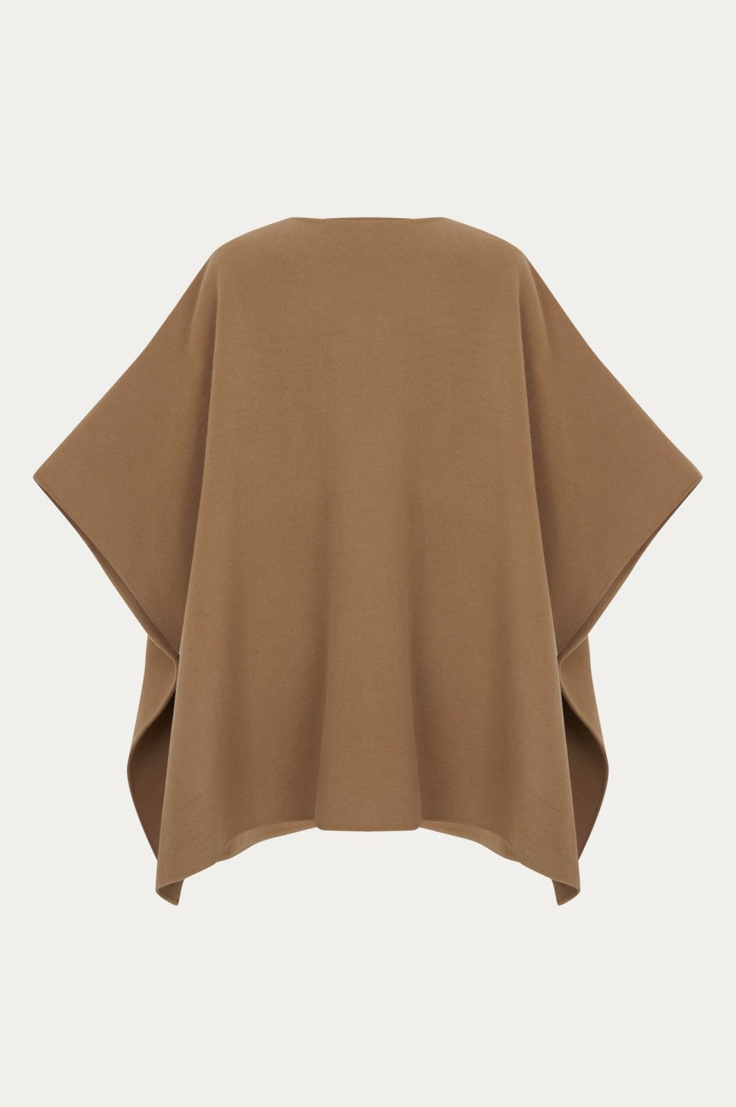 Koyu Camel Yanları Çıtçıt Detaylı Yün Pelerin