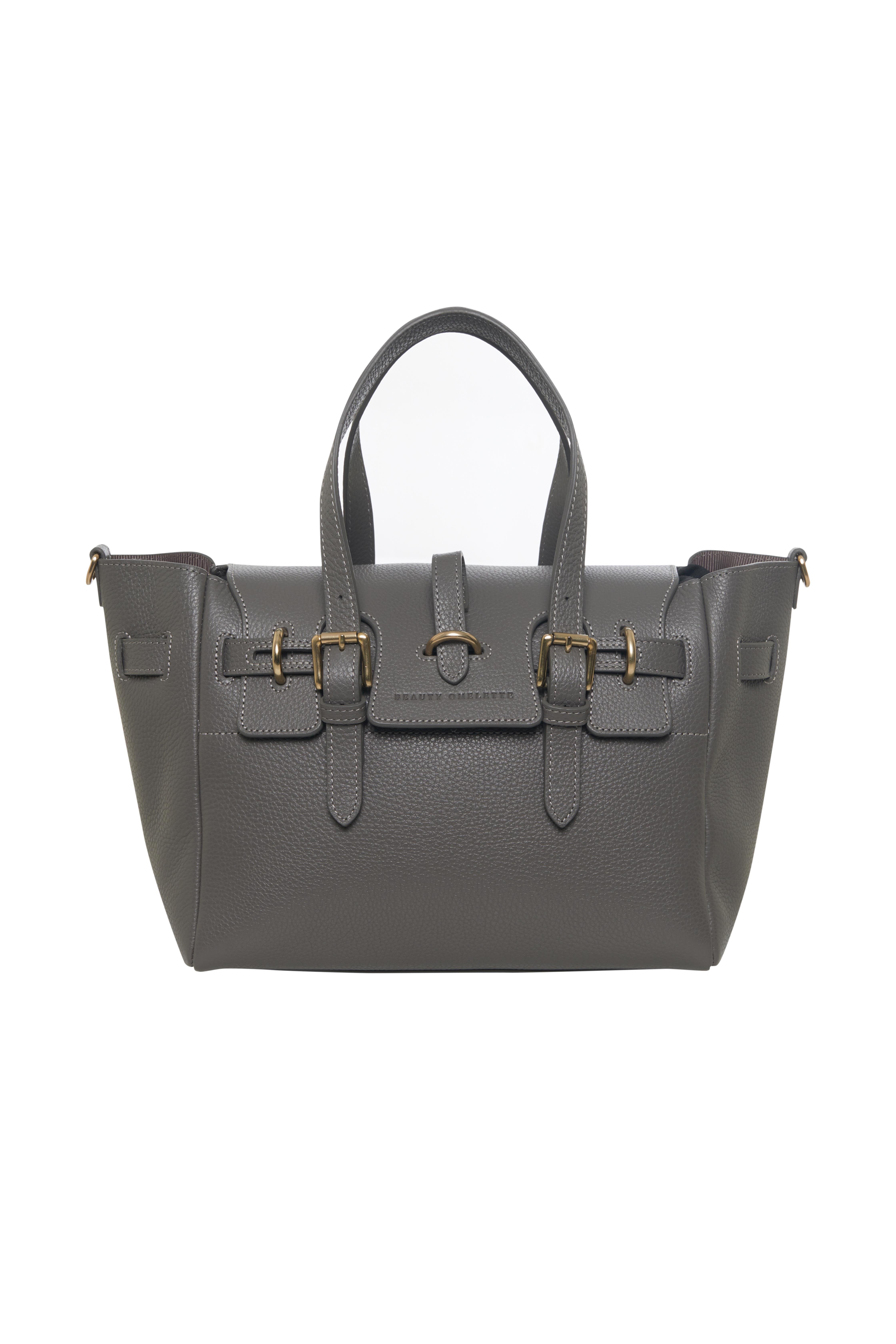 Koyu Gri Gabrielle Floater Medium Bag Gold