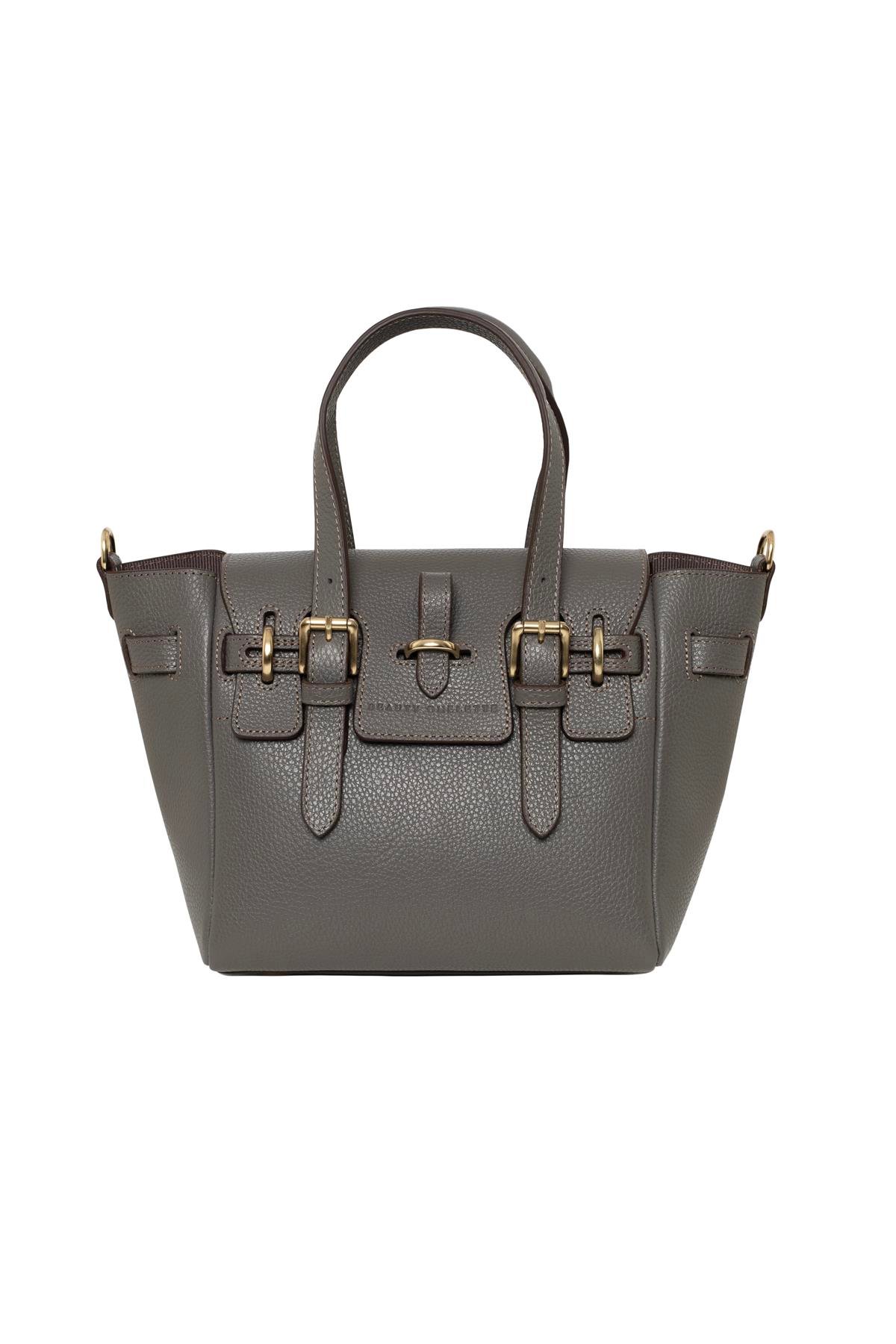 Koyu Gri Gabrielle Floater Mini Bag Gold