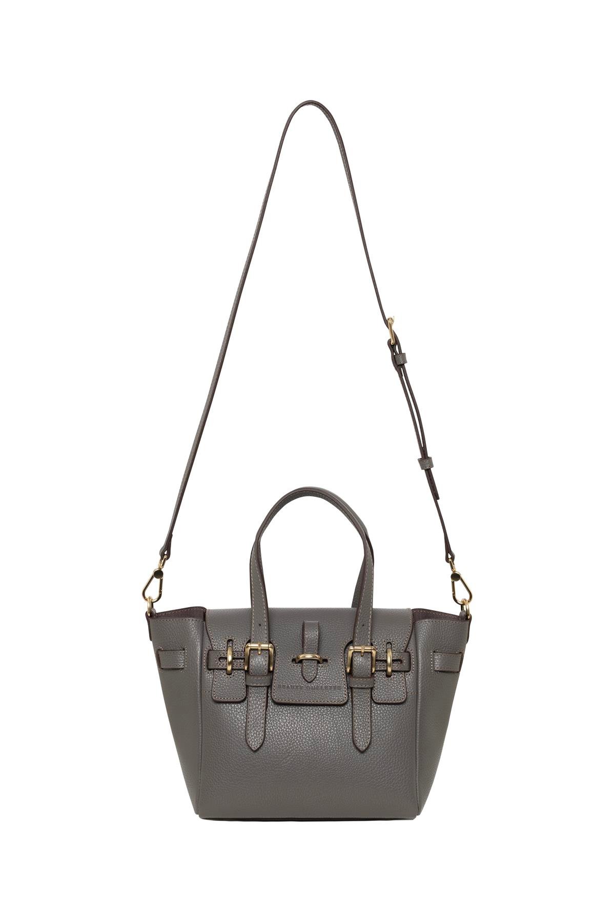 Koyu Gri Gabrielle Floater Mini Bag Gold