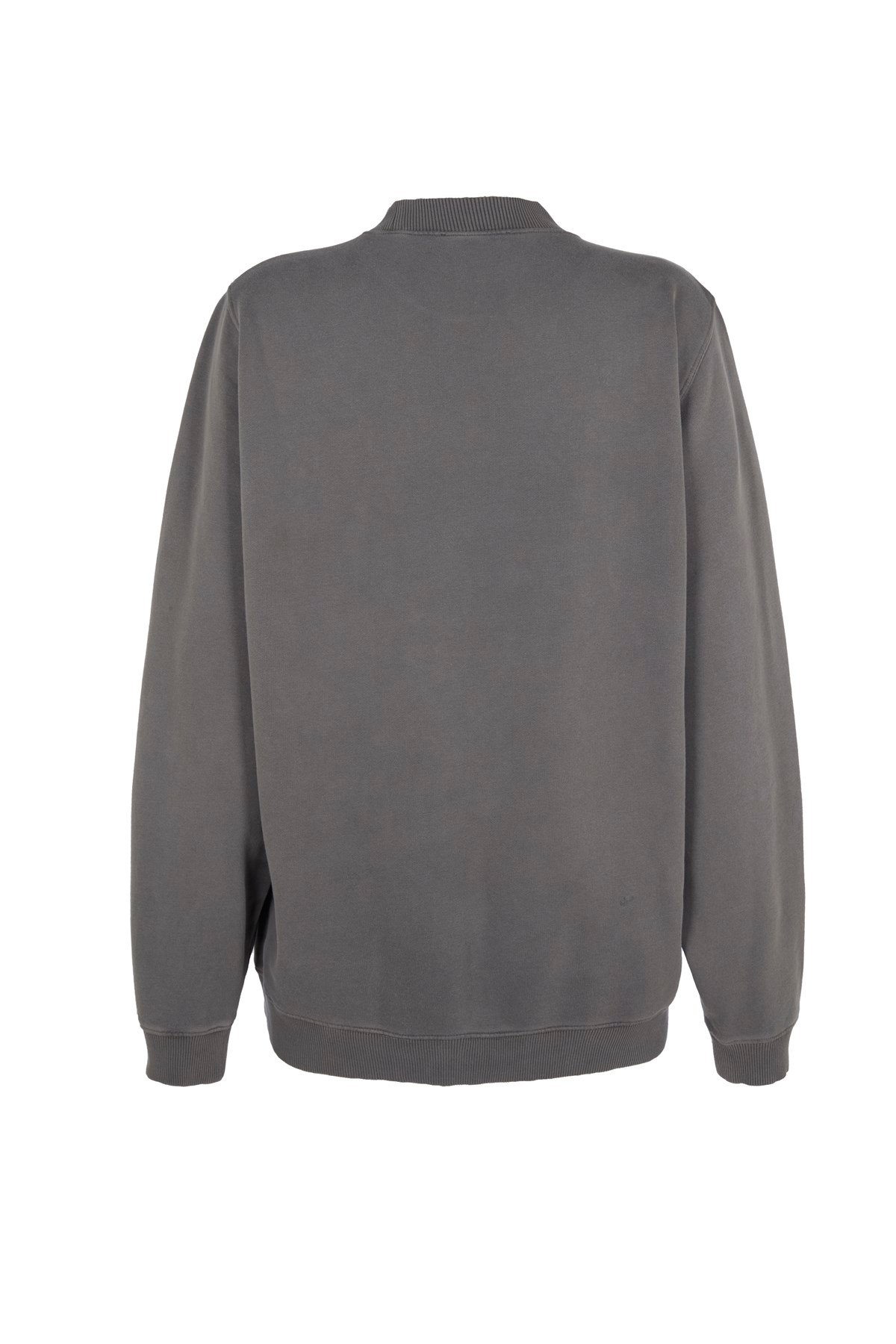 Koyu Gri Logo Baskılı Sweatshirt